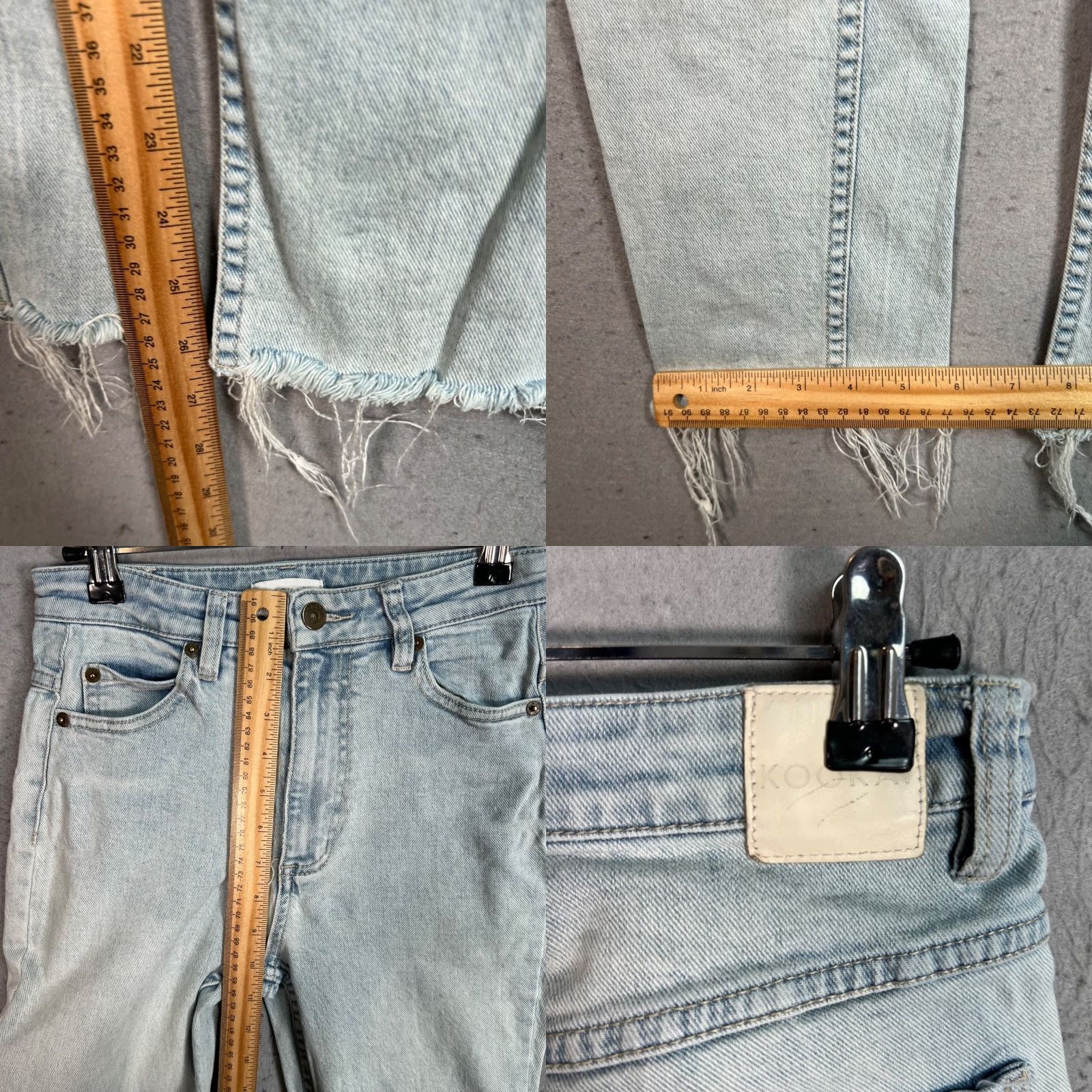 Vintage Kookai Jeans Womens 36 Light Blue High-Waisted Frayed Hem Cotton Blend Denim Skinny 5-Pocket Inseam 27 In. Brand: Kookai Shirt style? Size 25" / US 0 / IT 36 - 8 Thumbnail