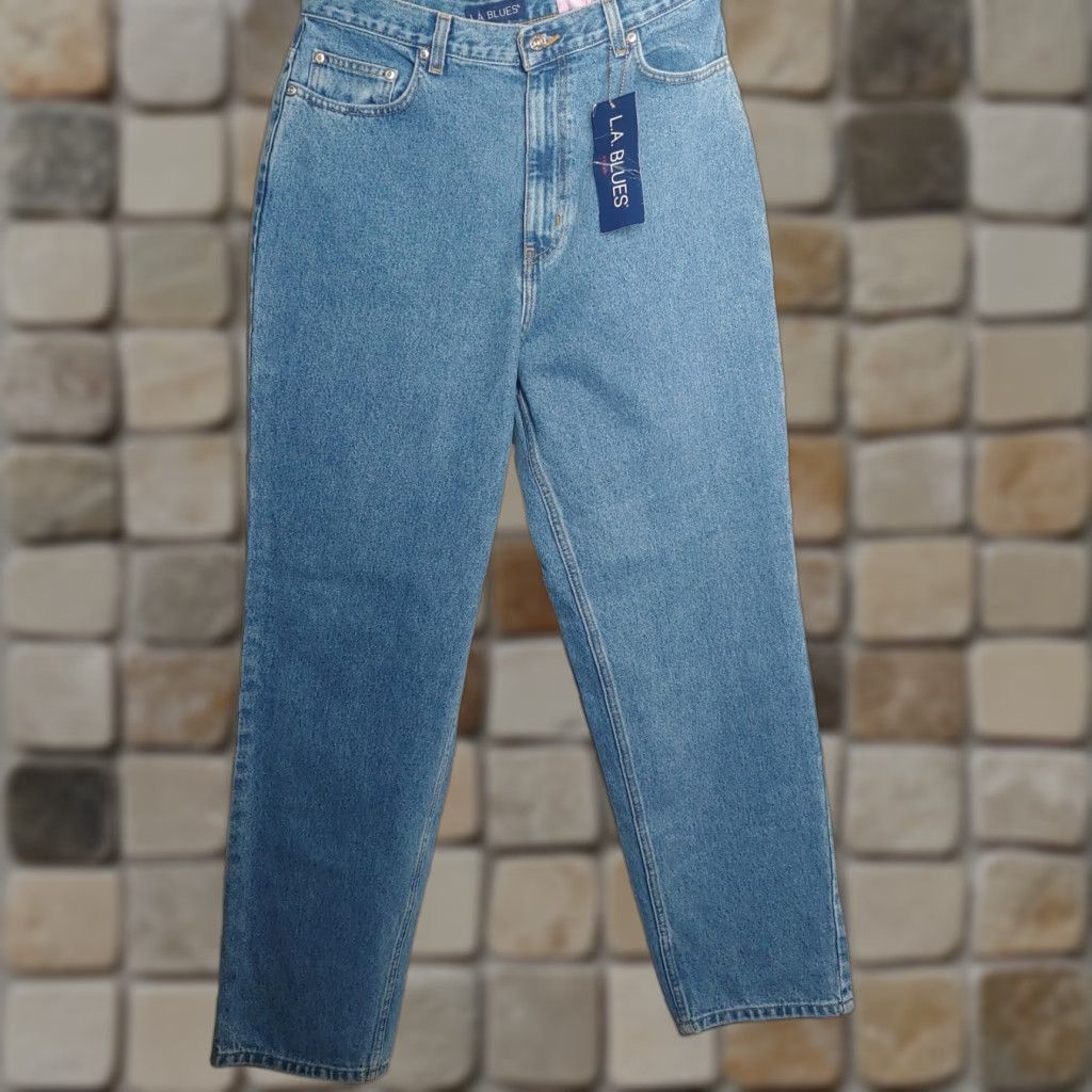 Vintage VINTAGE L.A. Blues Womens Jeans Mom Style Medium Wash Blue 14 Regular Denim 90s Classic Fit Size 36" / US 14 / IT 50 - 1 Thumbnail