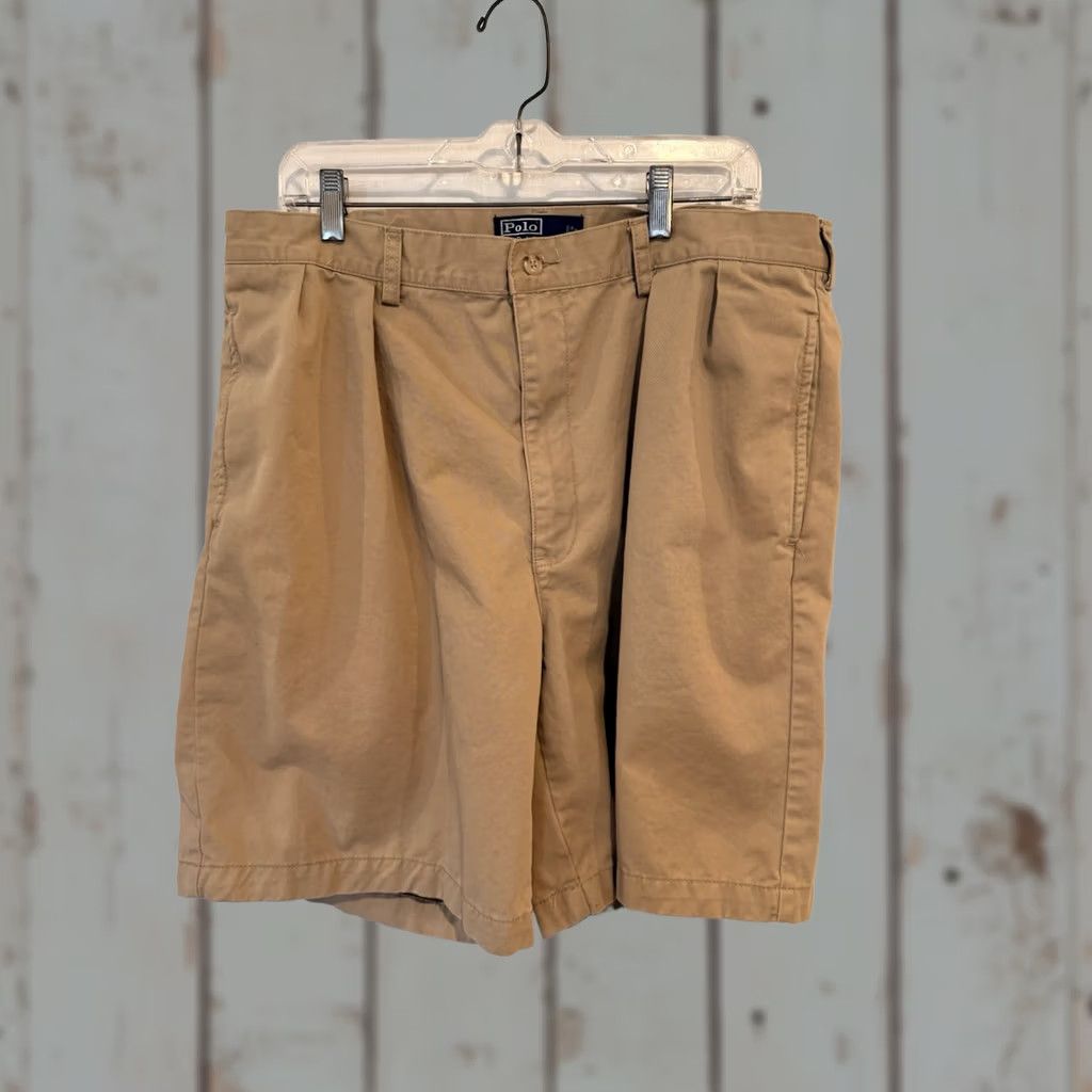 Polo Ralph Lauren VINTAGE Polo Ralph Lauren Chino Shorts Men 38 Pleated Brown British Tan 90s Preppy Tyler Size US M / EU 48-50 / 2 - 1 Thumbnail