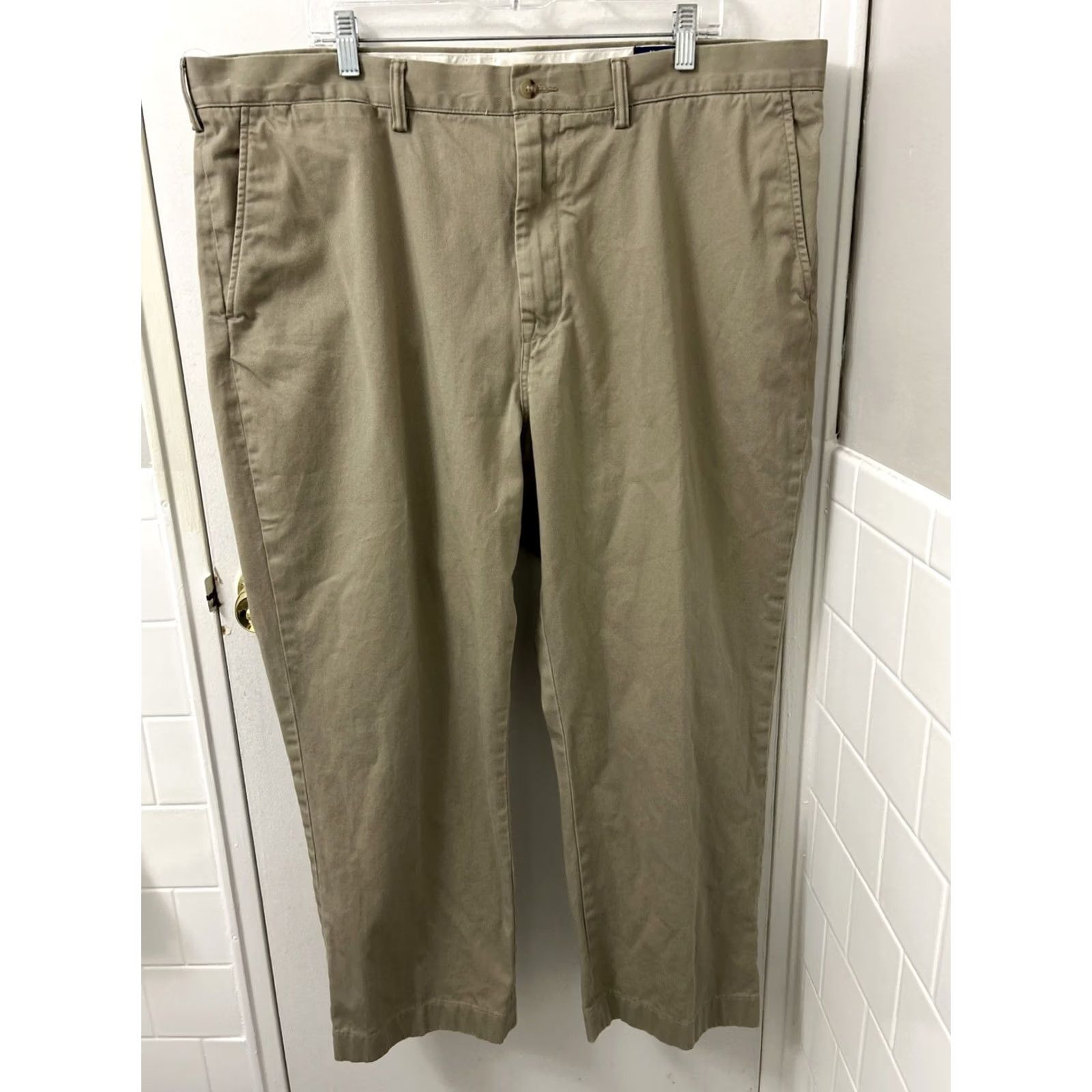 Polo Ralph Lauren Polo Ralph Lauren Chino Pants Mens 42x30 Brown Classic Fit Cotton Twill Stretch Flat Front Zip Front Size US XL / EU 56 / 4 - 2 Thumbnail