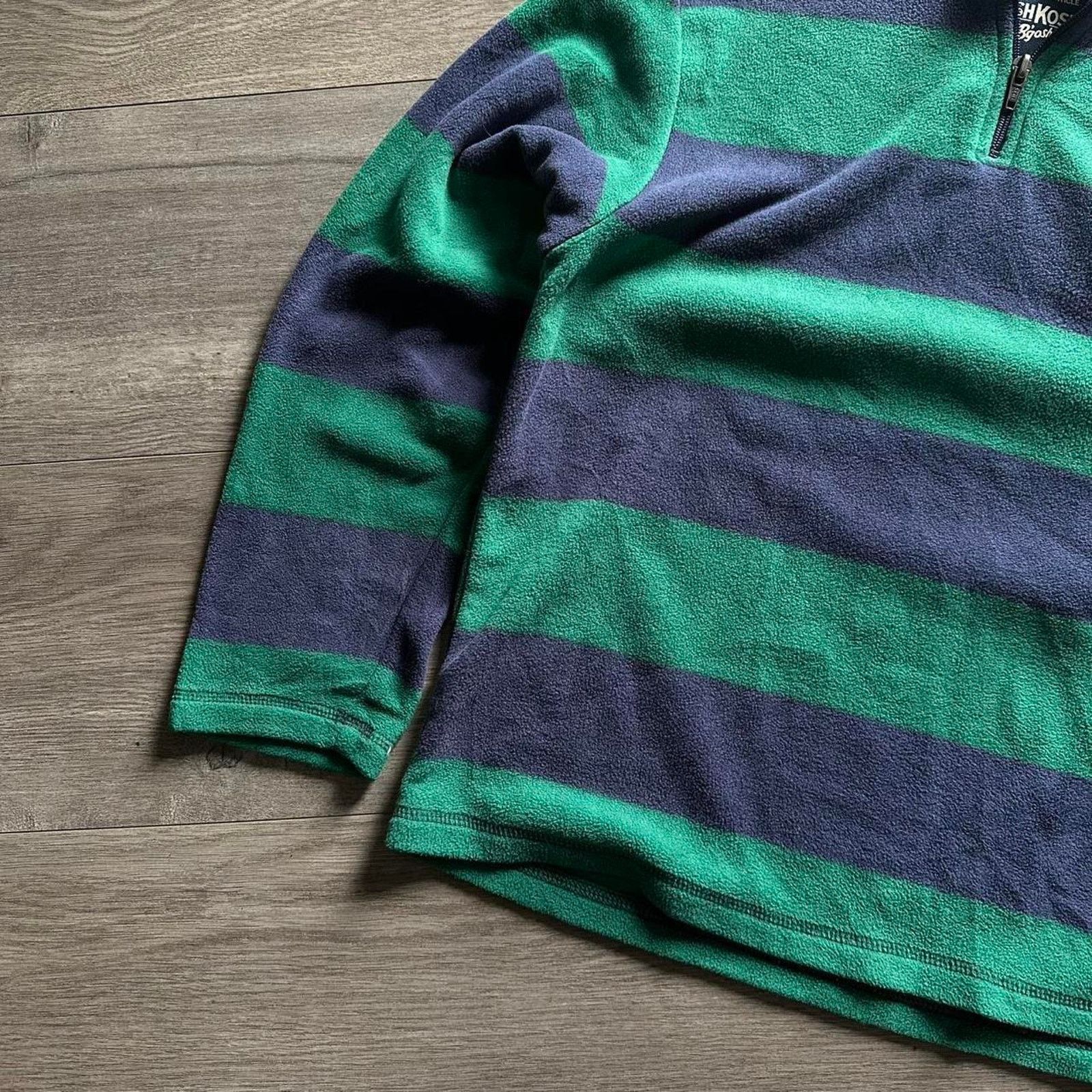 Oshkosh × Vintage Y2K 2000s Green Striped Osh Kosh BGosh Quarterzip Pullover Size US XS / EU 42 / 0 - 2 Thumbnail