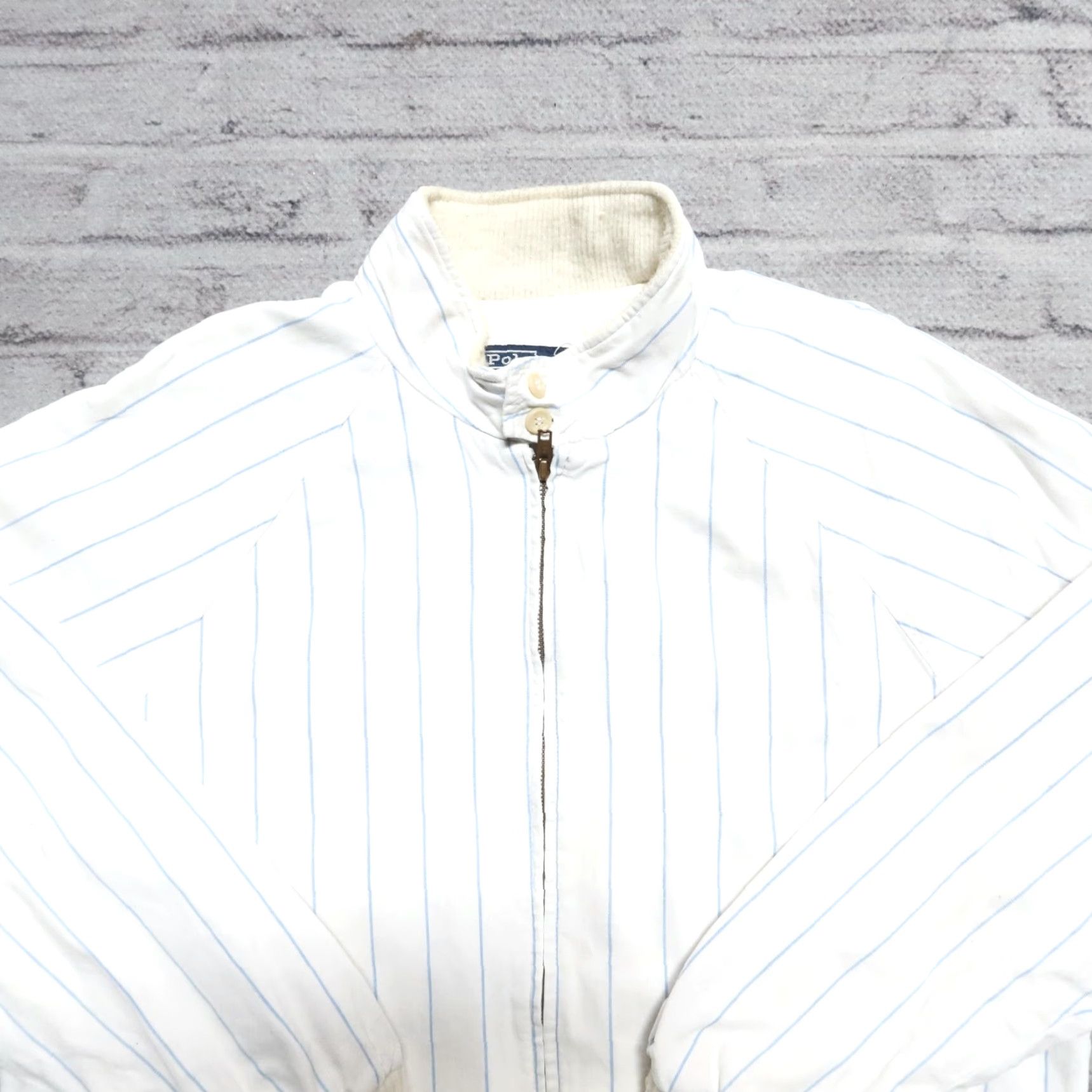 Polo Ralph Lauren Vintage Polo Ralph Lauren Jacket Mens L White Pinstripe 90s Classic Polo Ralph Lauren Shirt Size US L / EU 52-54 / 3 - 2 Thumbnail