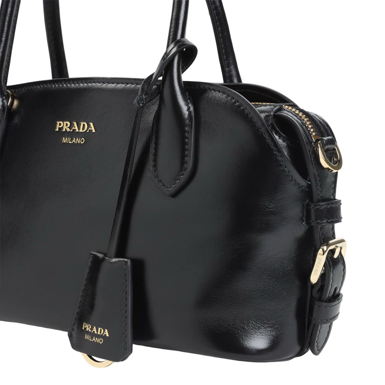 Prada PRADA Black Leather Top Handle Bag New & Authentic Size ONE SIZE - 3 Thumbnail