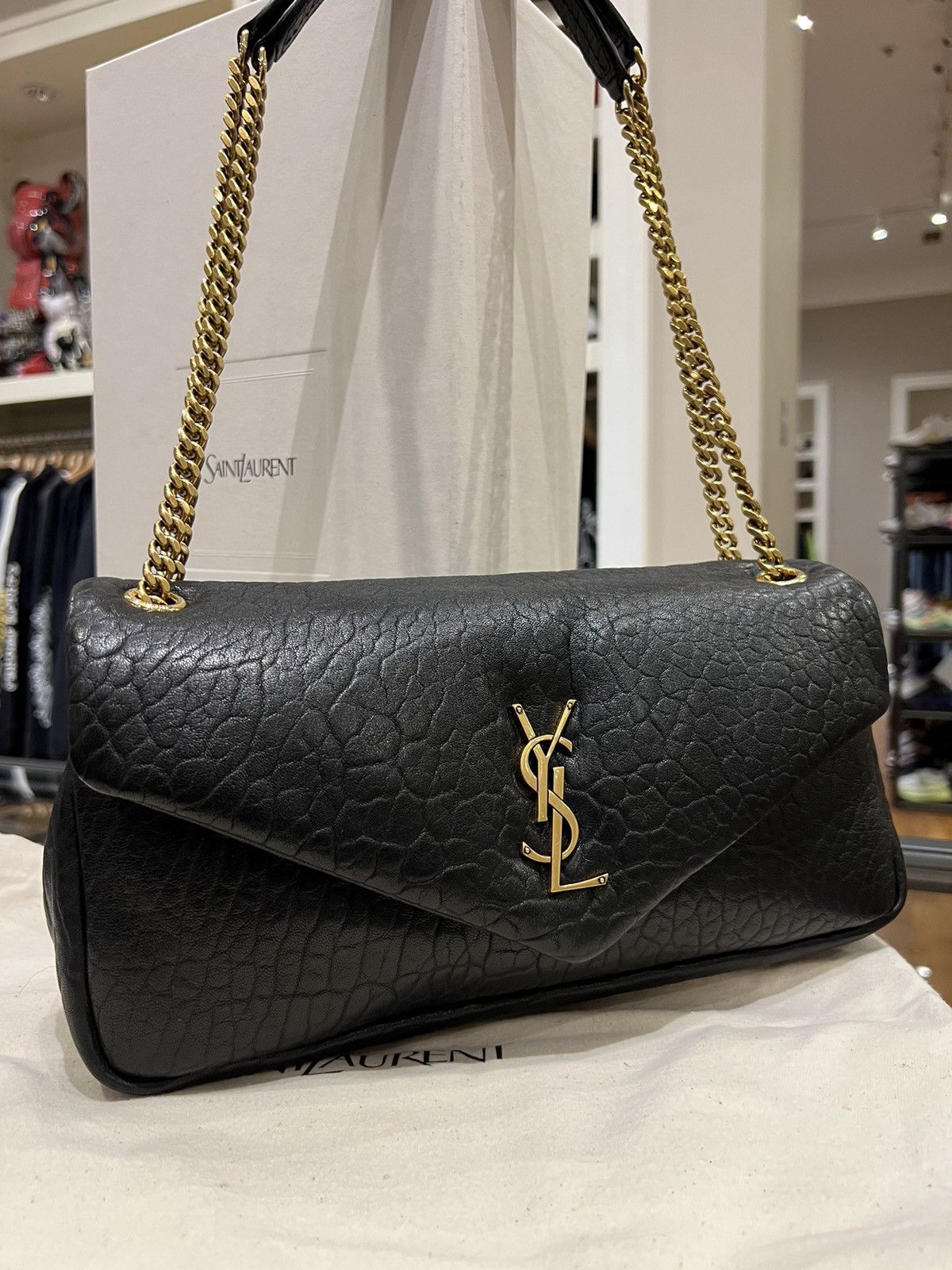 Saint Laurent Paris Saint Laurent YSL Calypso Medium in Grained Lambskin Size ONE SIZE - 2 Thumbnail