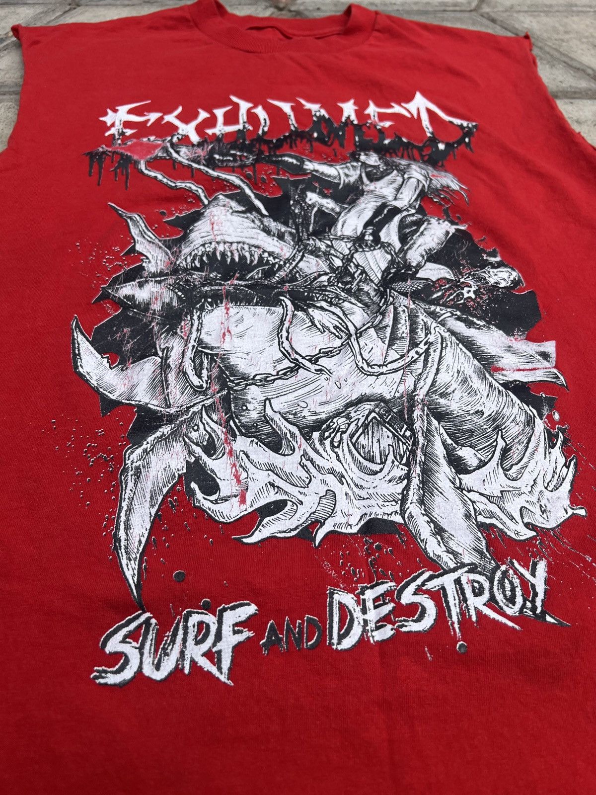 Band Tees × Vintage 2007 VINTAGE EXHUMED SURF ANDS DESTROY SLEEVELESS T SHIRT Size US M / EU 48-50 / 2 - 3 Thumbnail