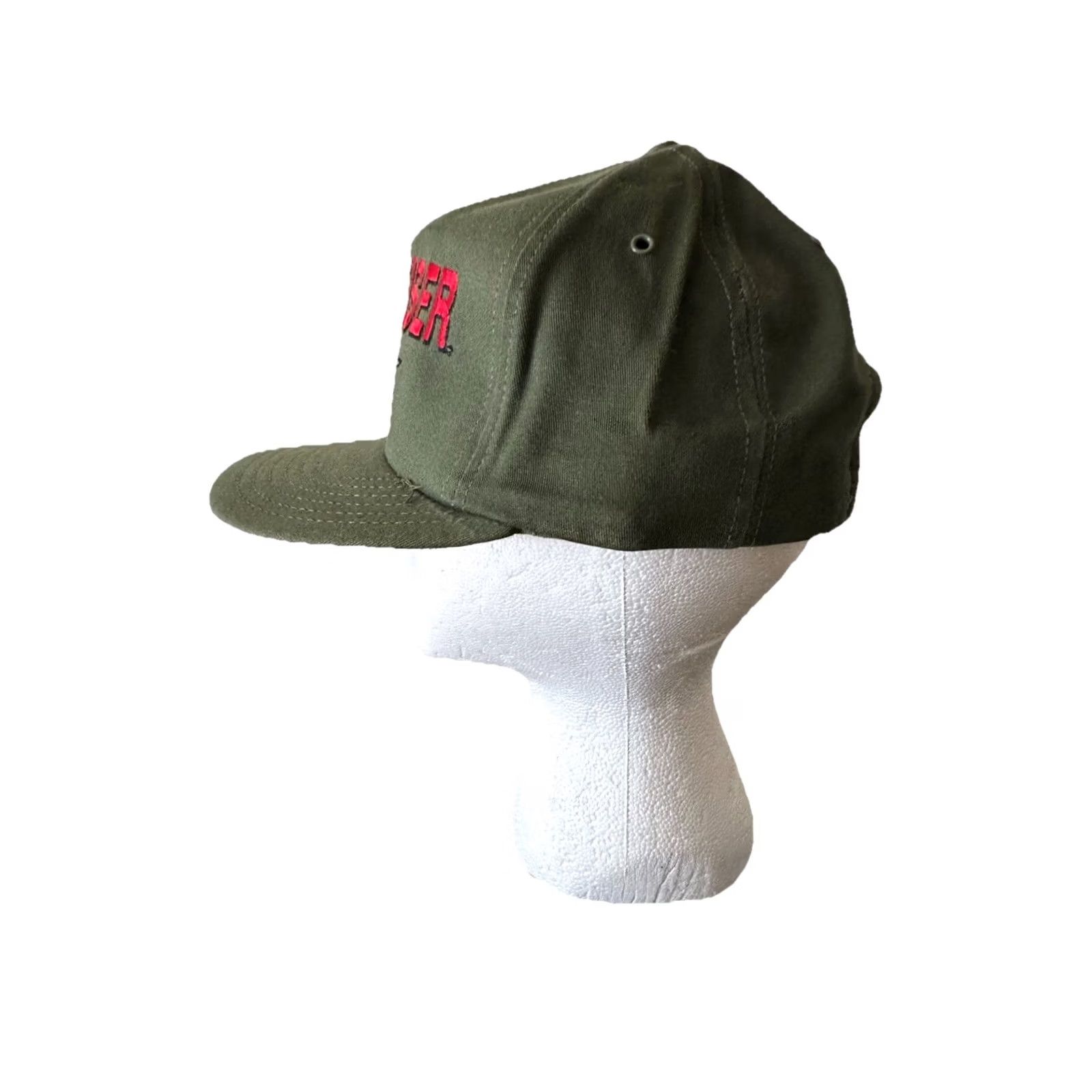 Budweiser VINTAGE Budweiser Hat Snapback Logo Olive USA One Size Men Green NWOT 90s Army Embroidered Spellout Adjustable Size ONE SIZE - 4 Thumbnail