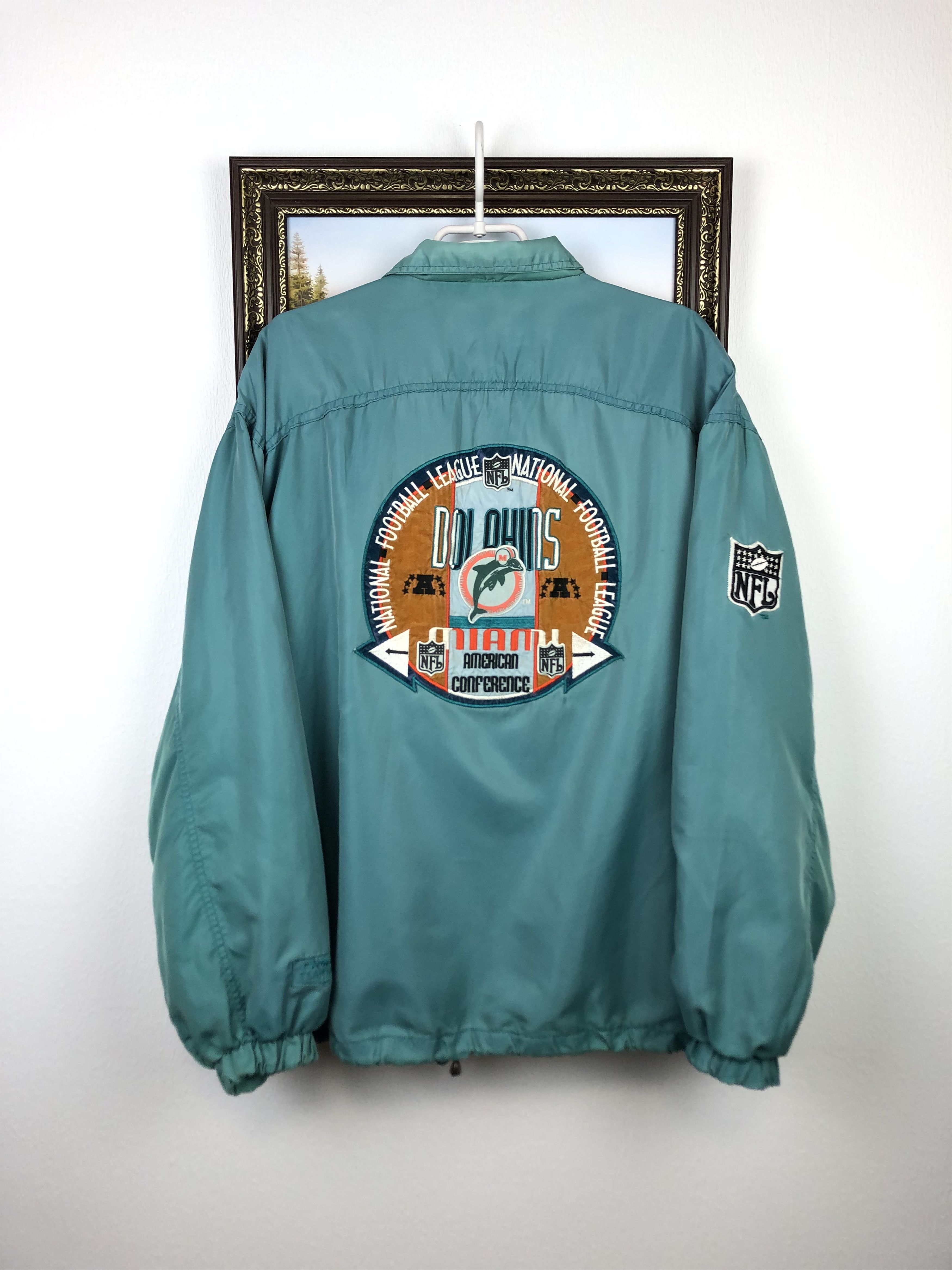 NFL Vintage 90's Miami Dolphins NFL Jacket Mens Bomber Size L Size US L / EU 52-54 / 3 - 11 Thumbnail