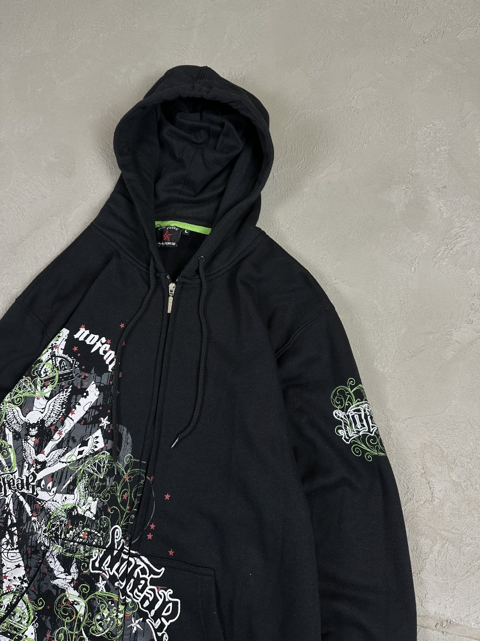 No Fear Vintage Crazy Y2k No Fear Affliction Style Zip Hoodie 00s Size US L / EU 52-54 / 3 - 7 Thumbnail