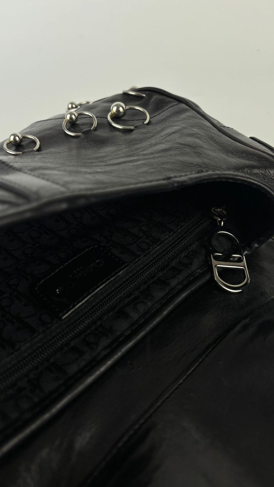 Dior Dior Punk Black Leather Hardcore Saddle Bag Size ONE SIZE - 6 Thumbnail