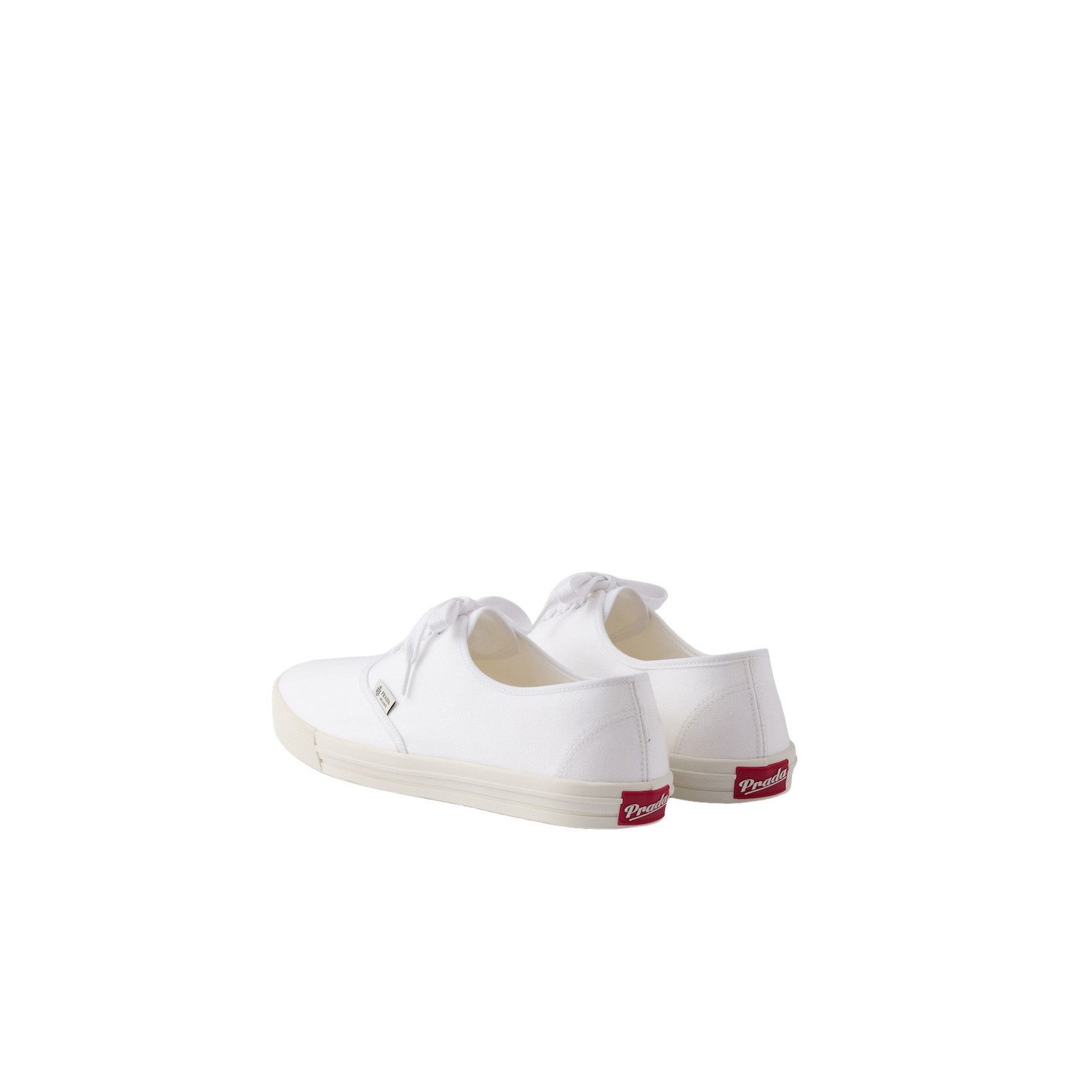 Prada PRADA $975 White Drill Fabric Sneakers New & Authentic (Men' Size US 8 / EU 41 - 4 Thumbnail