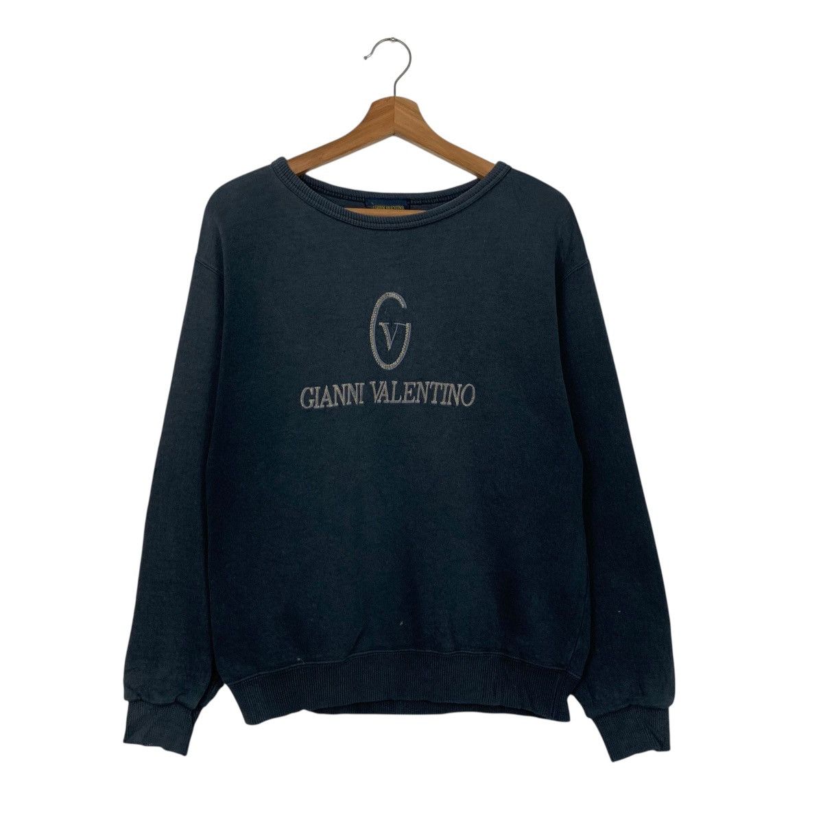 Gianni Valentino 90’s GIANNI VALENTINO Faded Black Sweatshirt #3569-C163 Size US M / EU 48-50 / 2 - 1 Thumbnail