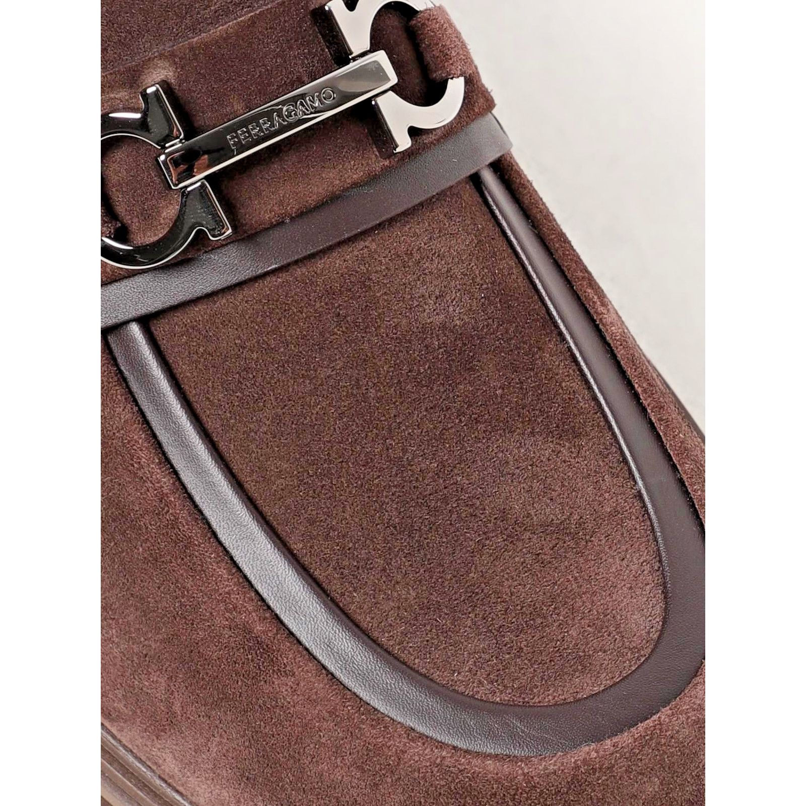 Salvatore Ferragamo FERRAGAMO FIORELLO BROWN SUEDE LEATHER GANCINI LOAFERS 12 IT Size US 13 / EU 46 - 6 Thumbnail