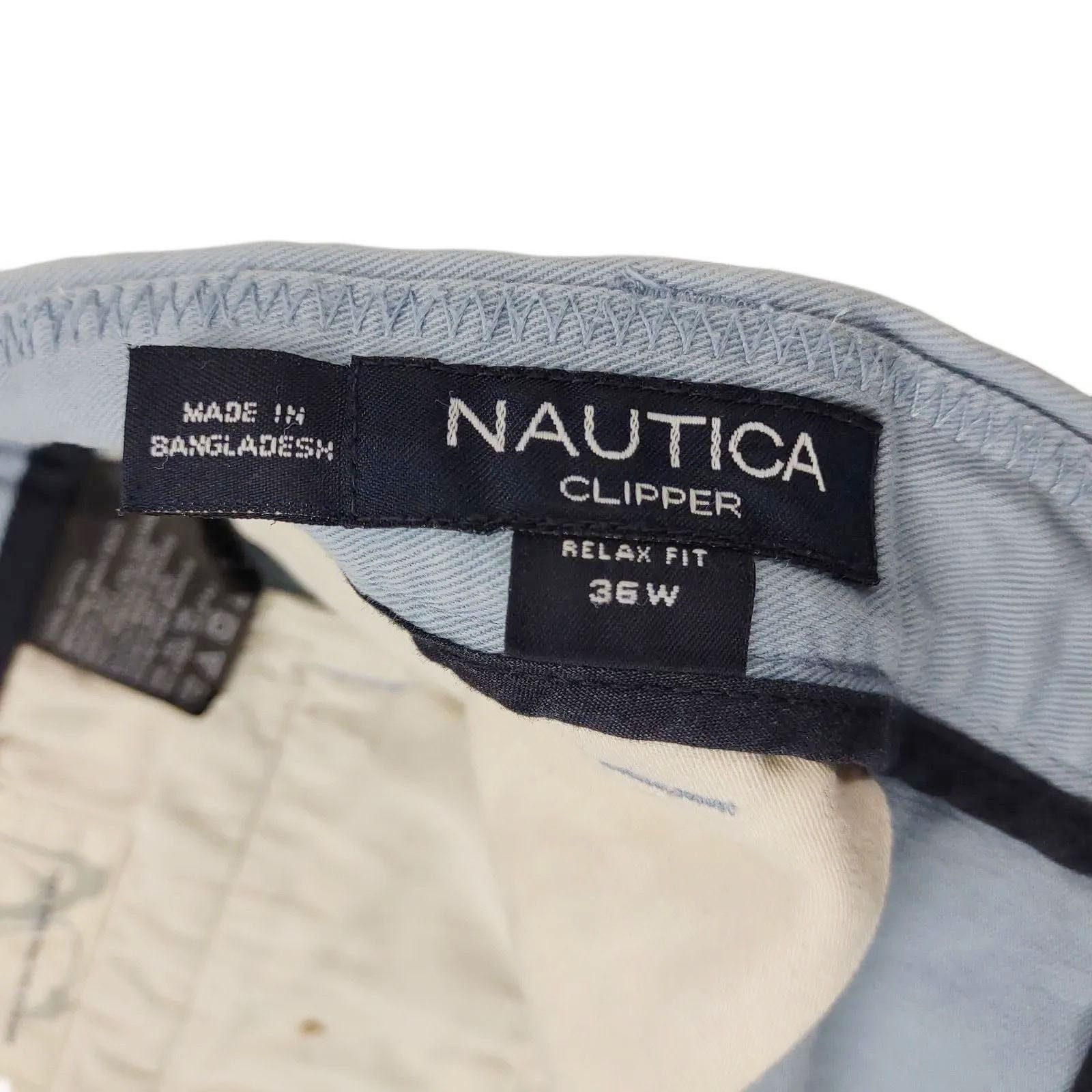 Nautica Nautica Clipper Men's Relaxed Fit Light Blue Chino Shorts Size US 36 / EU 52 - 4 Thumbnail