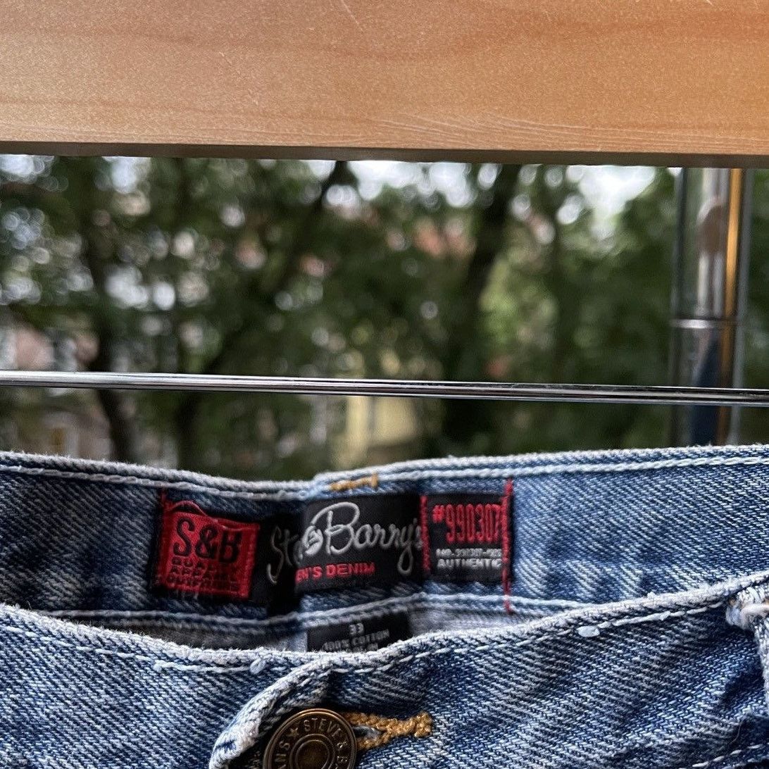 Vintage Y2K Baggy Faded Thrashed Denim Shorts ERD Grunge Jnco Skater Size US 33 - 4 Thumbnail