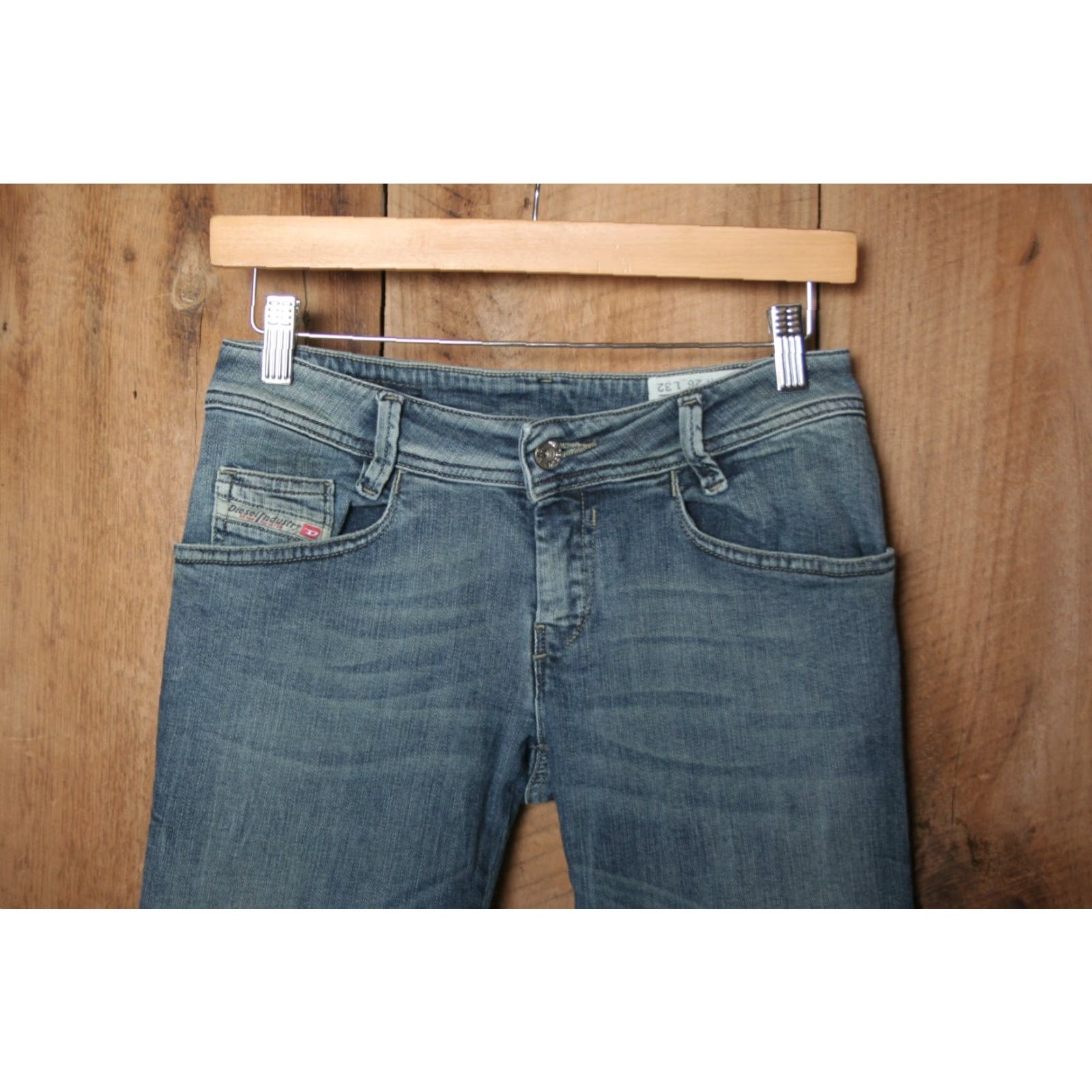 Diesel DIESEL Newz Wash 008N8 Stretch Denim Straight Leg Blue Jeans Women's 26x32 Size 26" / US 2 / IT 38 - 3 Thumbnail