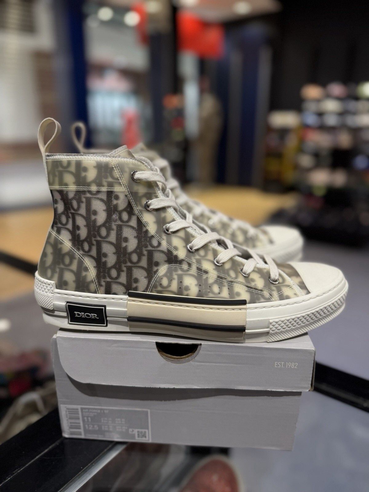 Dior B28 High Oblique Jacquard 44 EU / 11 US Authentic RARE Christian Dior Jacquard Rubber Oblique Mens B28 High Top  main image 3