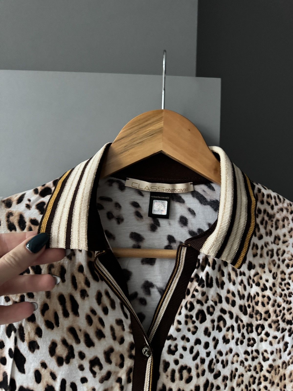 Cavalli Class Vintage Cavalli CLASS Leopard Print Polo T-Shirt Size S / US 4 / IT 40 - 2 Thumbnail