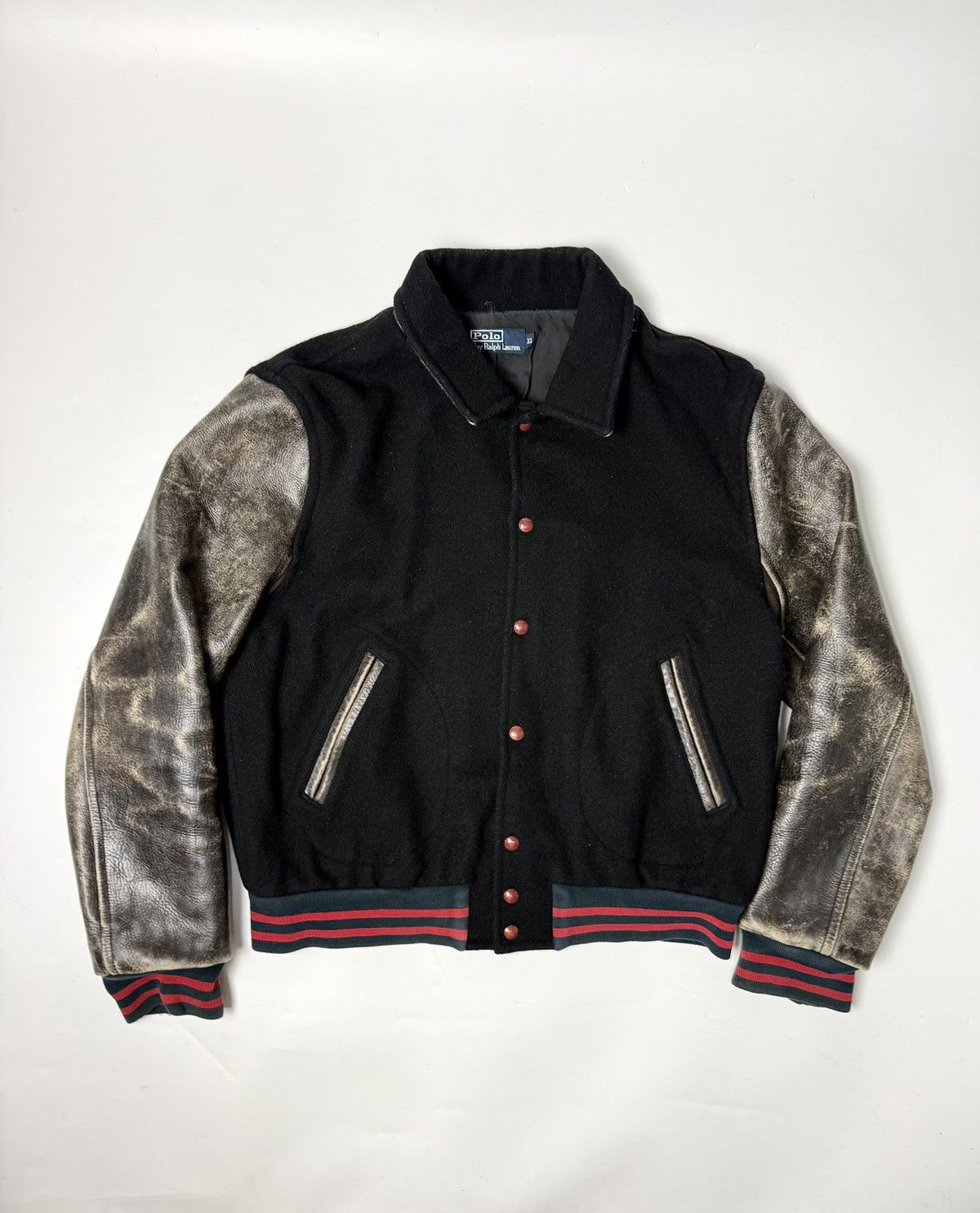 Polo Ralph Lauren Vintage Polo Ralph Lauren Womens Wool Leather Varsity Jacket Size XL / US 12-14 / IT 48-50 - 1 Thumbnail