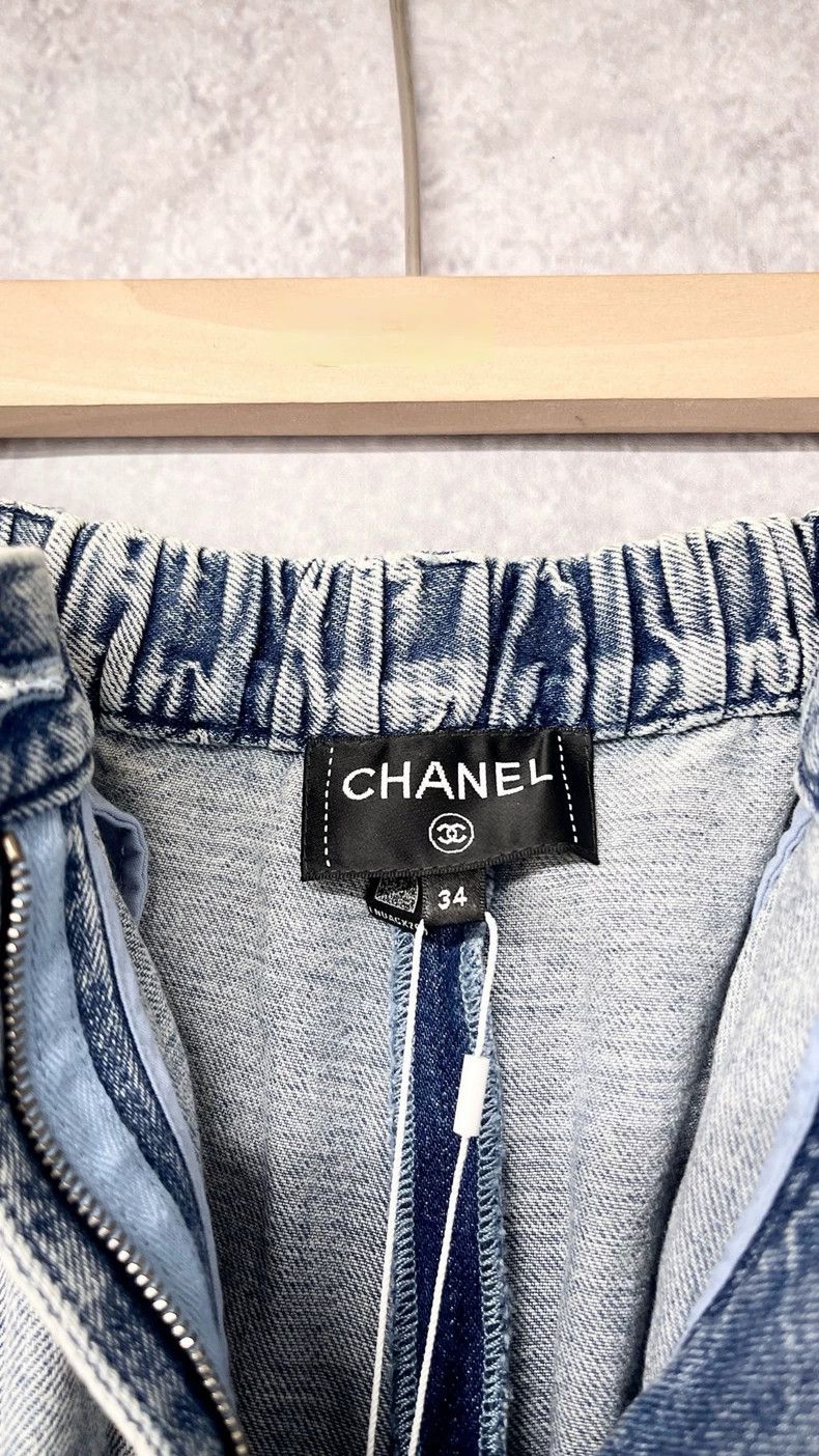 Chanel Chanel Washed blue lace wide-leg jeans Size 42" / US 20 - 3 Thumbnail