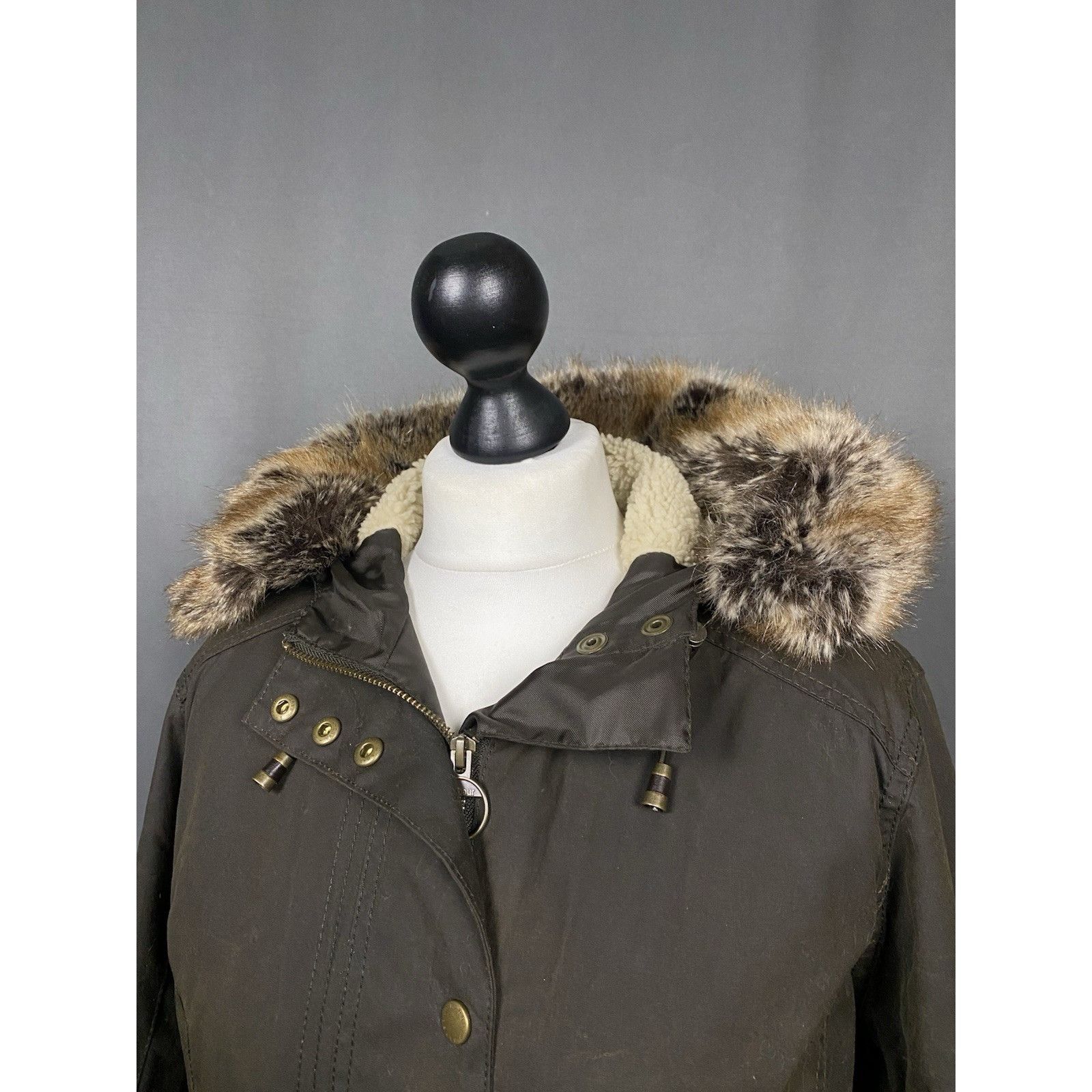 Barbour Barbour Kelsall Women's Green Waxed Hooded Parka Jacket Size Size M / US 6-8 / IT 42-44 - 6 Thumbnail