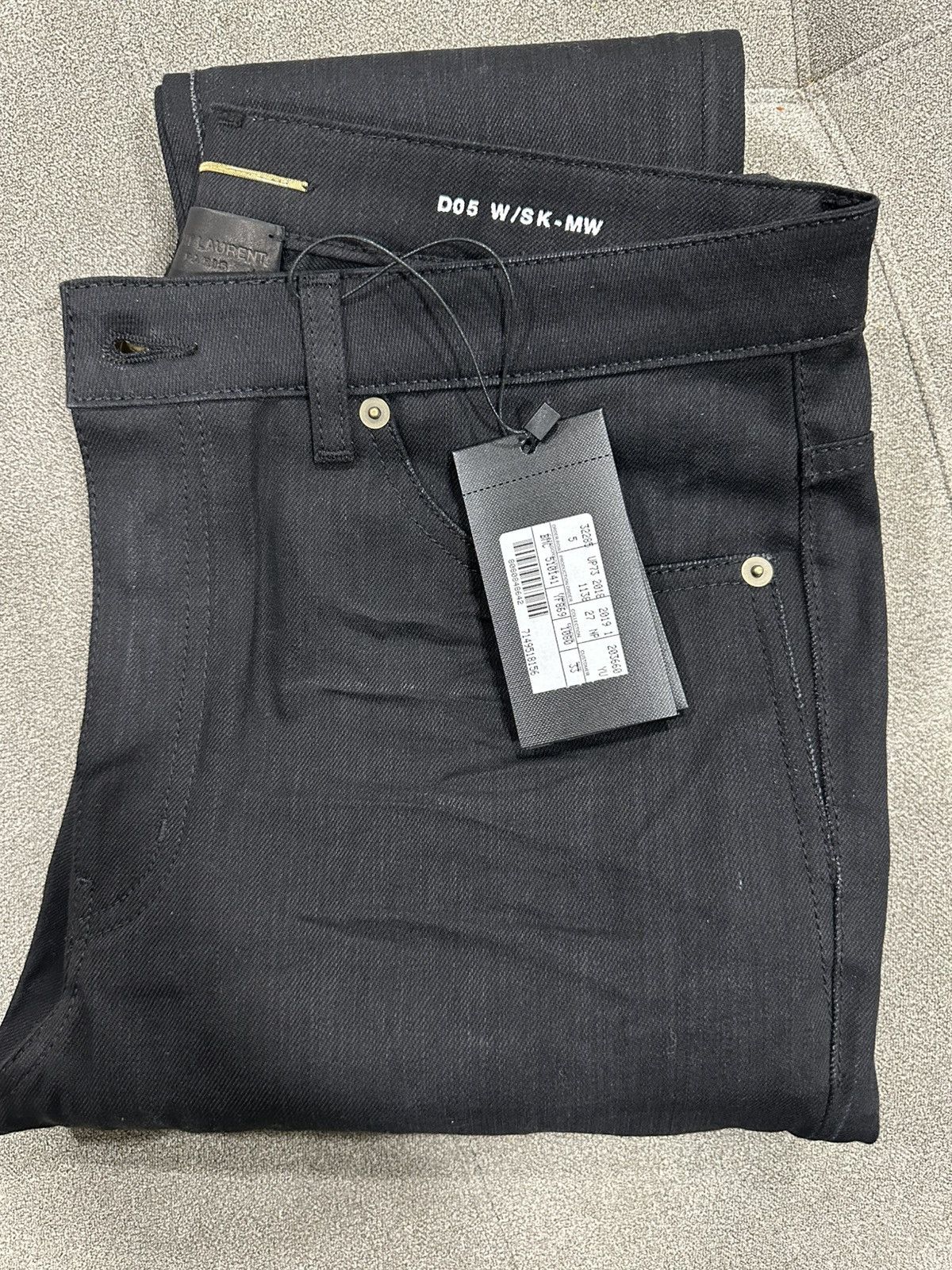 Saint Laurent Paris × Yves Saint Laurent Brand New Saint Laurent Black Coated Jeans Size 33" - 7 Thumbnail