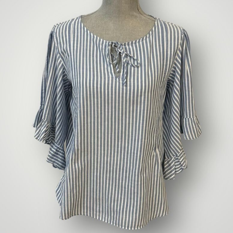 Lauren Conrad Lauren Conrad Women's Stripe Casual Blouse Medium Size M / US 6-8 / IT 42-44 - 2 Thumbnail