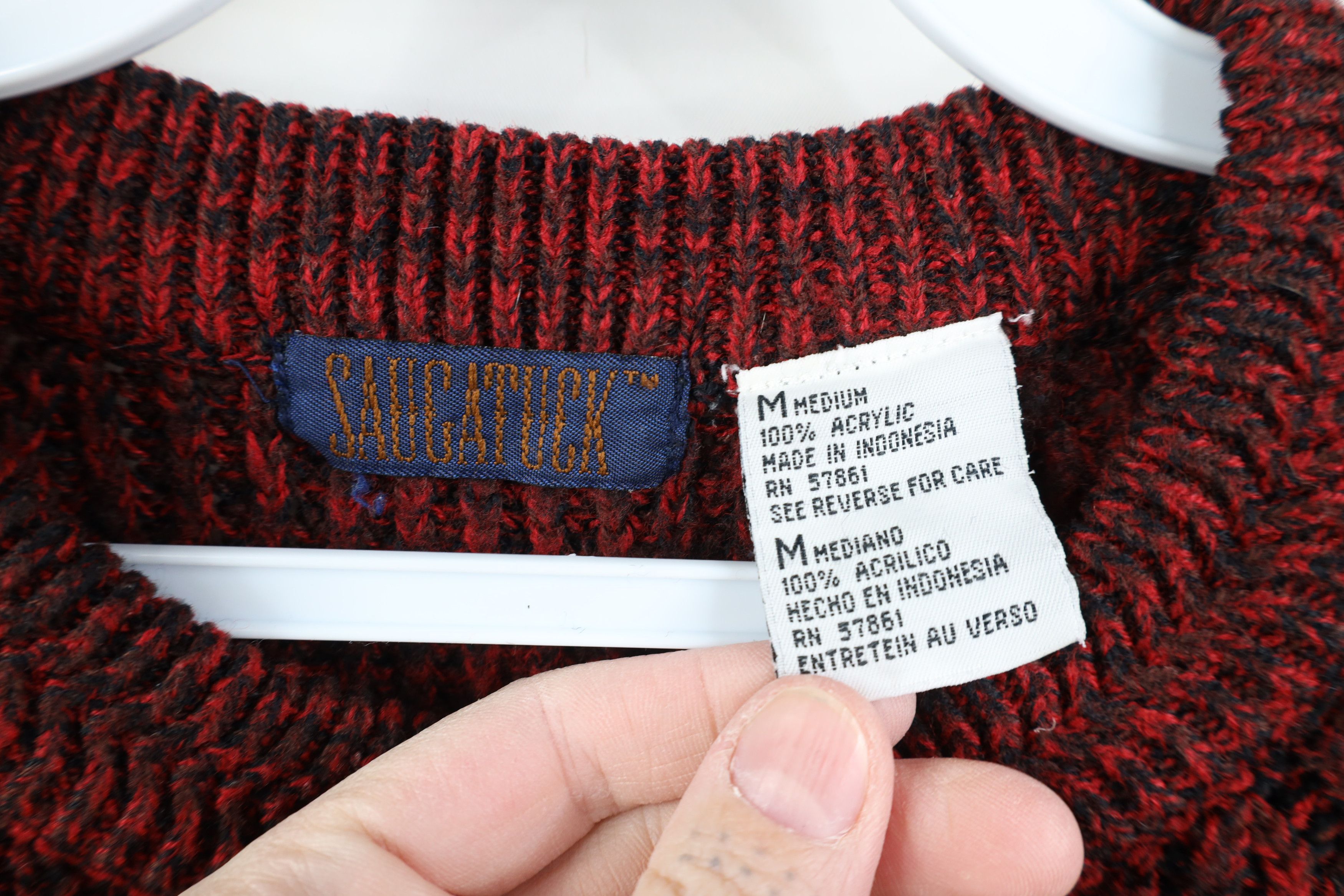 Vintage Vintage 90s Streetwear Ribbed Knit Sweater Heather Red Size US M / EU 48-50 / 2 - 4 Thumbnail