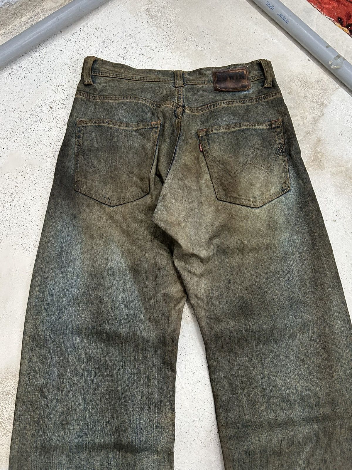 Edwin Vintage Edwin XV Japan Mud Washed Dirty Baggy Distressed Size US 31 - 14 Thumbnail