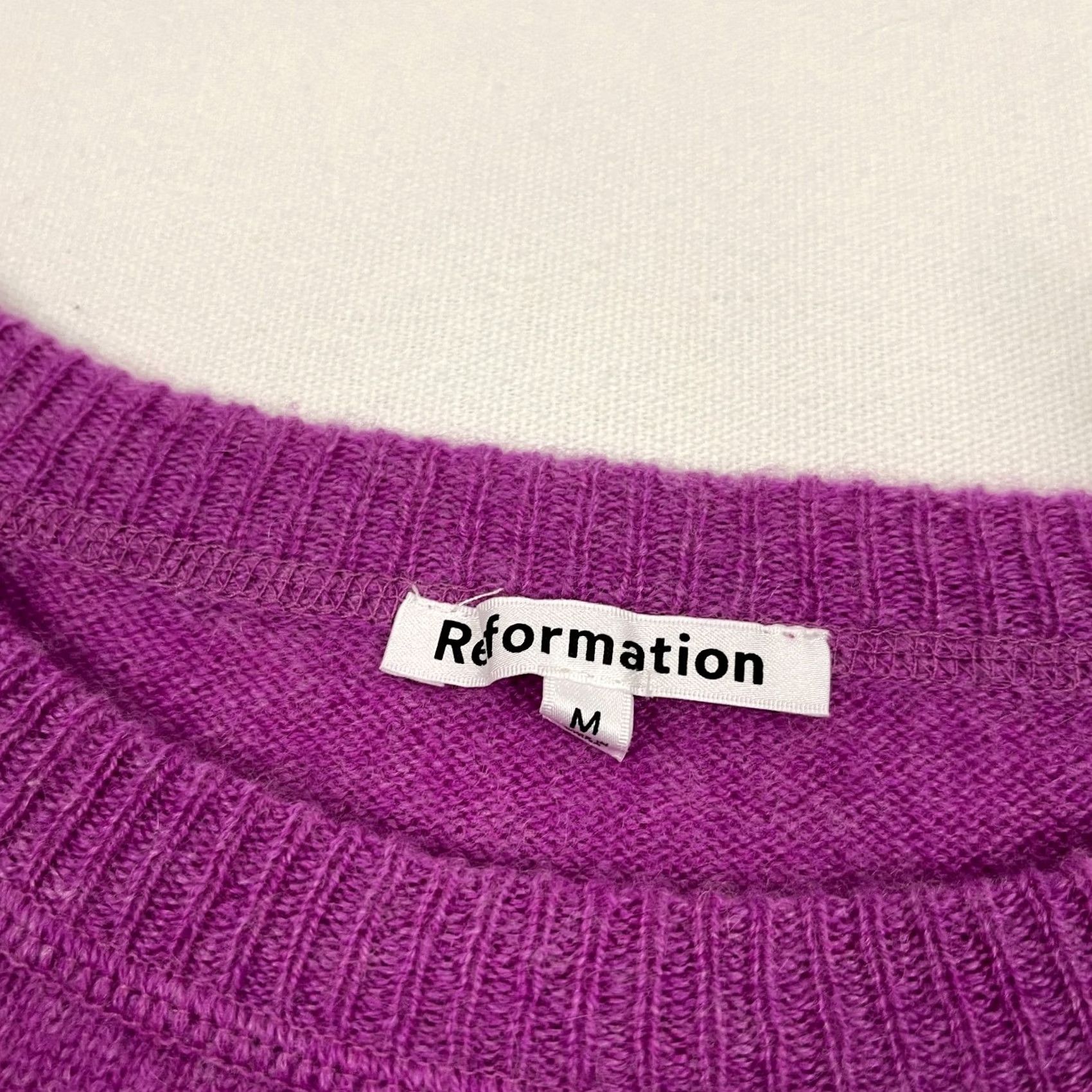 Reformation Reformation Sweater Womens M Purple Recycled Cashmere Knit Crewneck Luxe Preppy Size M / US 6-8 / IT 42-44 - 2 Thumbnail