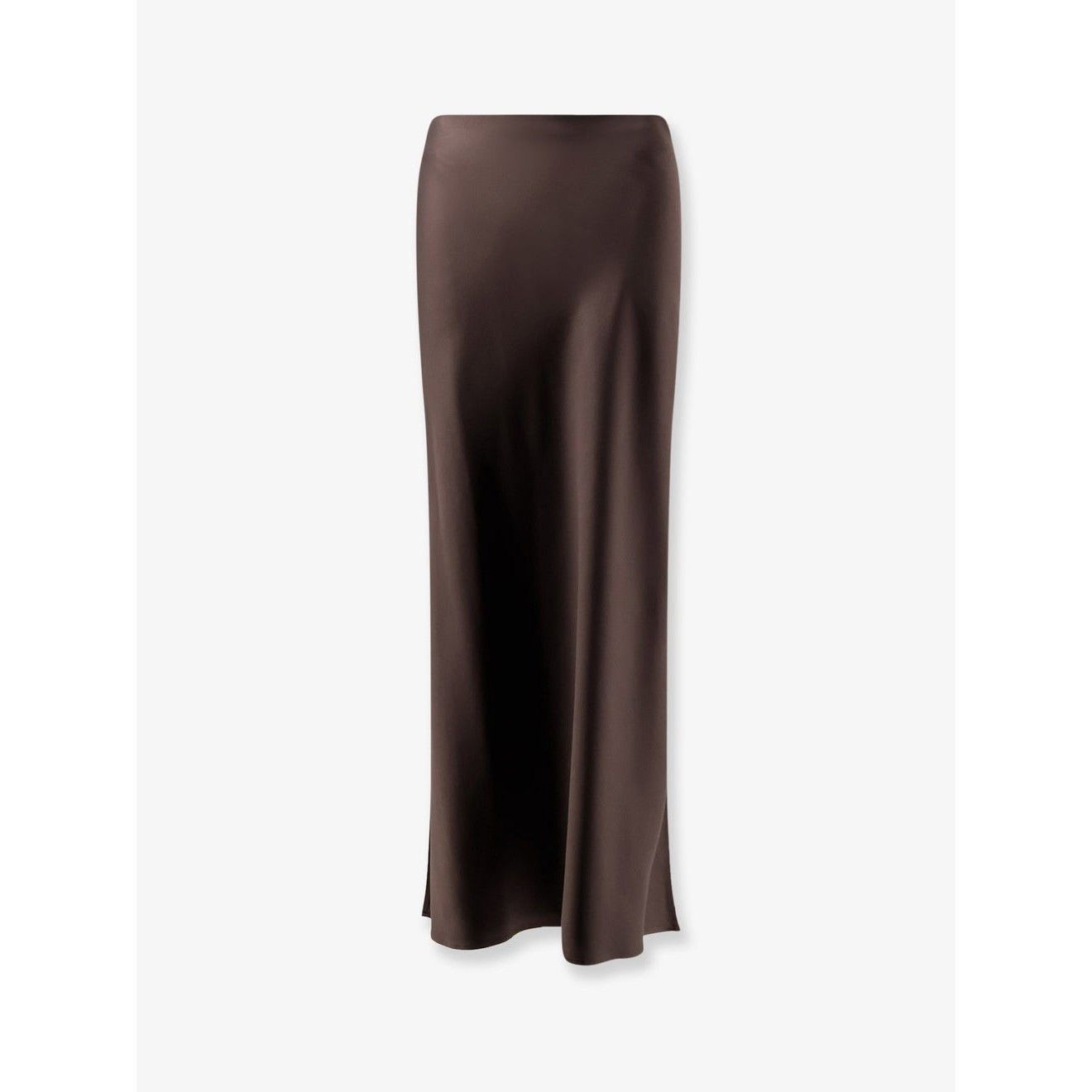 BRUNELLO CUCINELLI $2350 Cocoa Satin Cady Skirt New & Authen