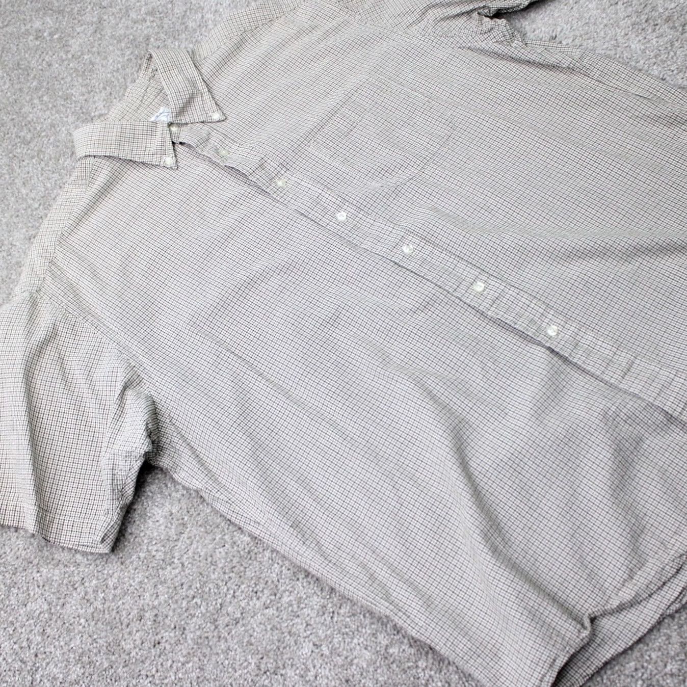 Brooks Brothers Brooks Brothers Sport Shirt Mens Large Beige/Black Cotton Short Sleeve Button-Up Shirt Size US L / EU 52-54 / 3 - 7 Thumbnail