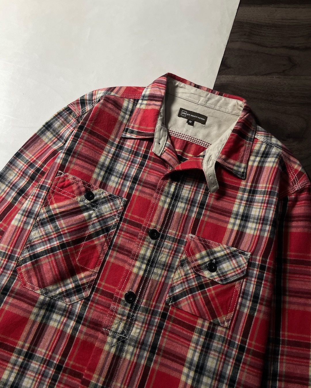 Japanese Brand Flannel Workshirt PETIT BONHEUR INATTENDU Size M Size US M / EU 48-50 / 2 - 4 Thumbnail