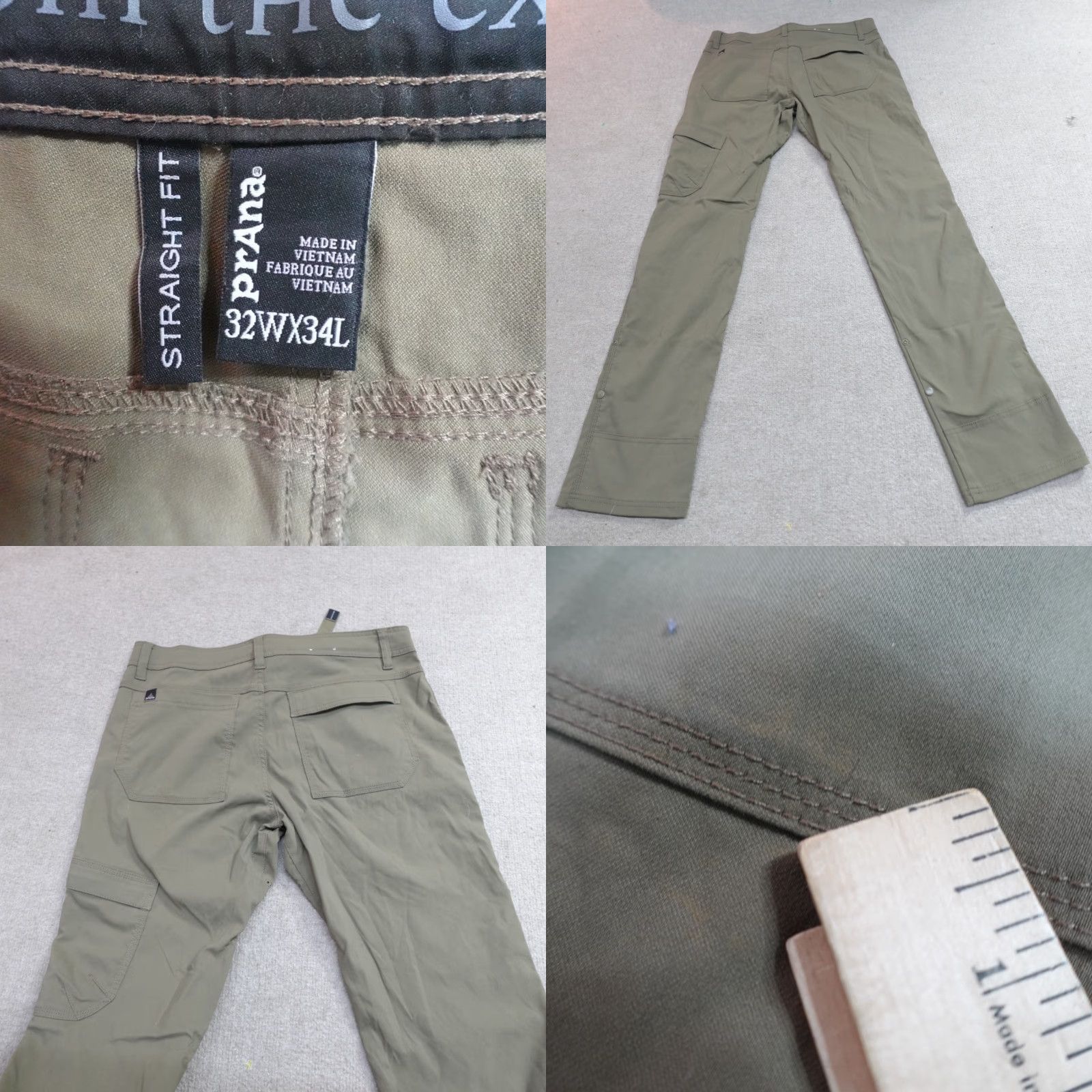 Prana Prana Brion Pants 32 x 32 Green Gray Solid Chino Straight Size US 32 / EU 48 - 8 Thumbnail