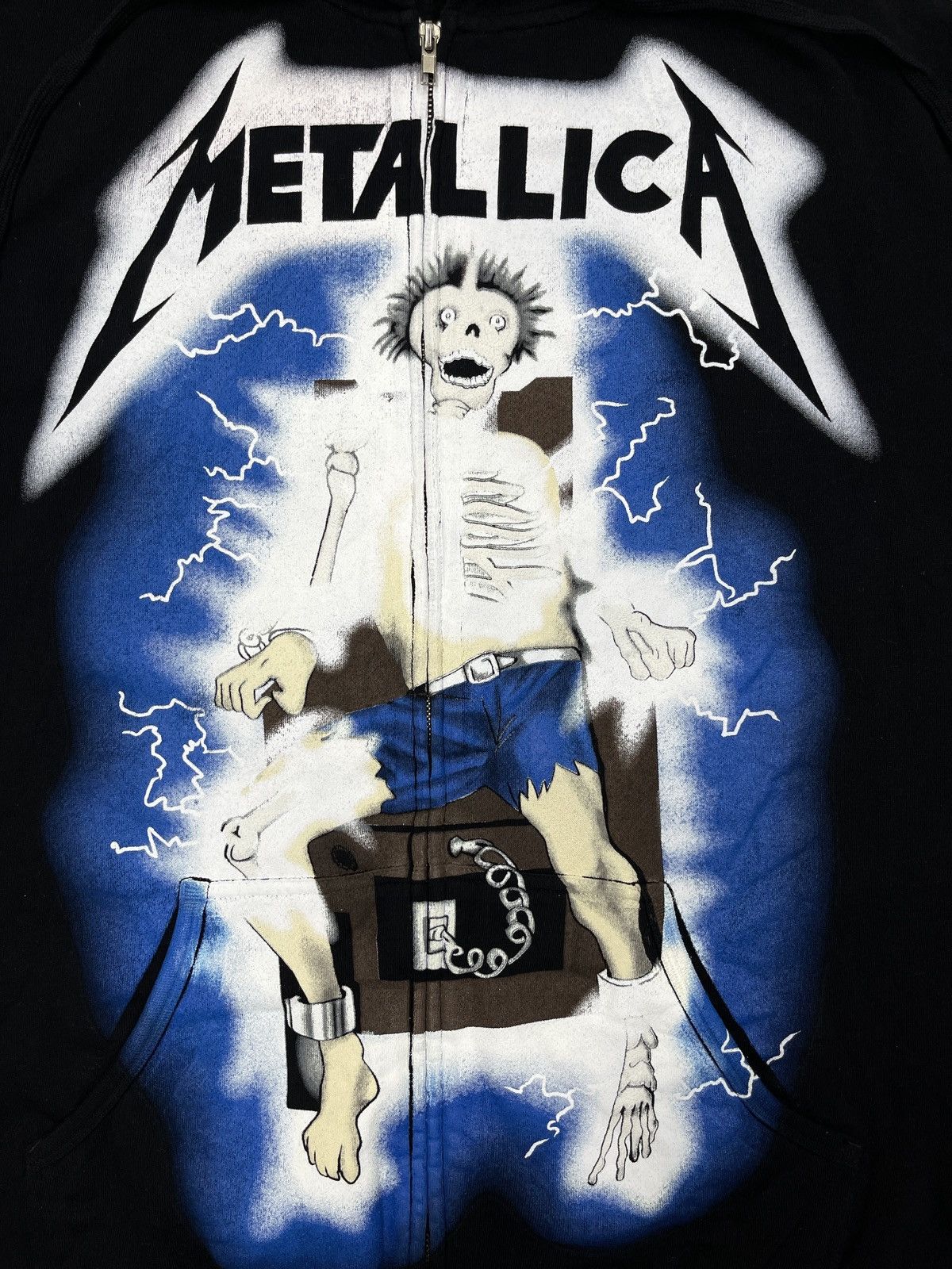 Metallica Vintage APX Metallica Black Zip Hoodie Double Big Logo Skull Size US XL / EU 56 / 4 - 4 Thumbnail