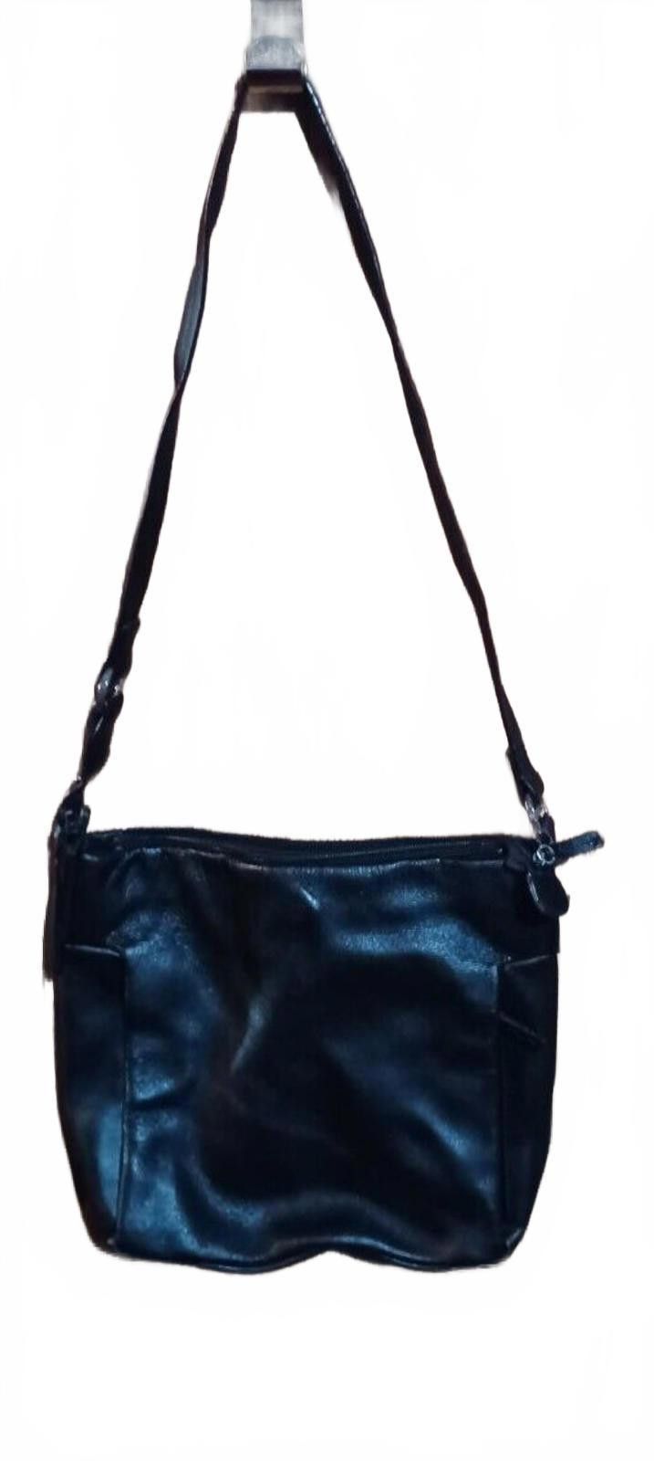 The Unbranded Brand Unbranded Genuine Leather Black Shoulder Bag Adj. Strap Size ONE SIZE - 2 Thumbnail