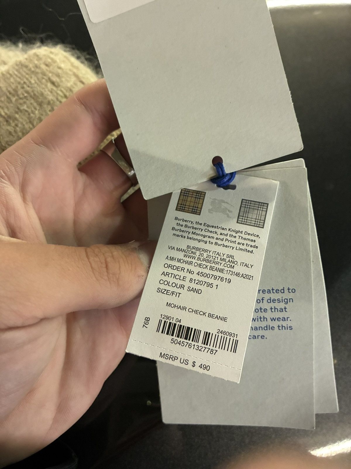 Burberry Burberry Mohair Check Beanie Size ONE SIZE - 3 Thumbnail