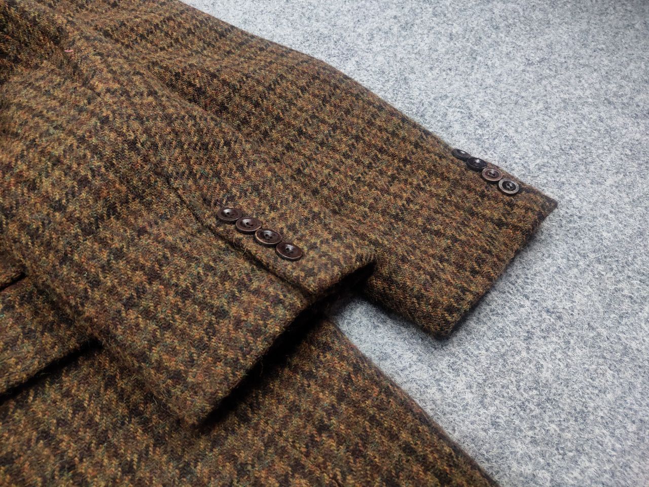 Harris Tweed Vintage 90's Harris Tweed Dark Check Wool Blazer Jacket Size US L / EU 52-54 / 3 - 10 Thumbnail