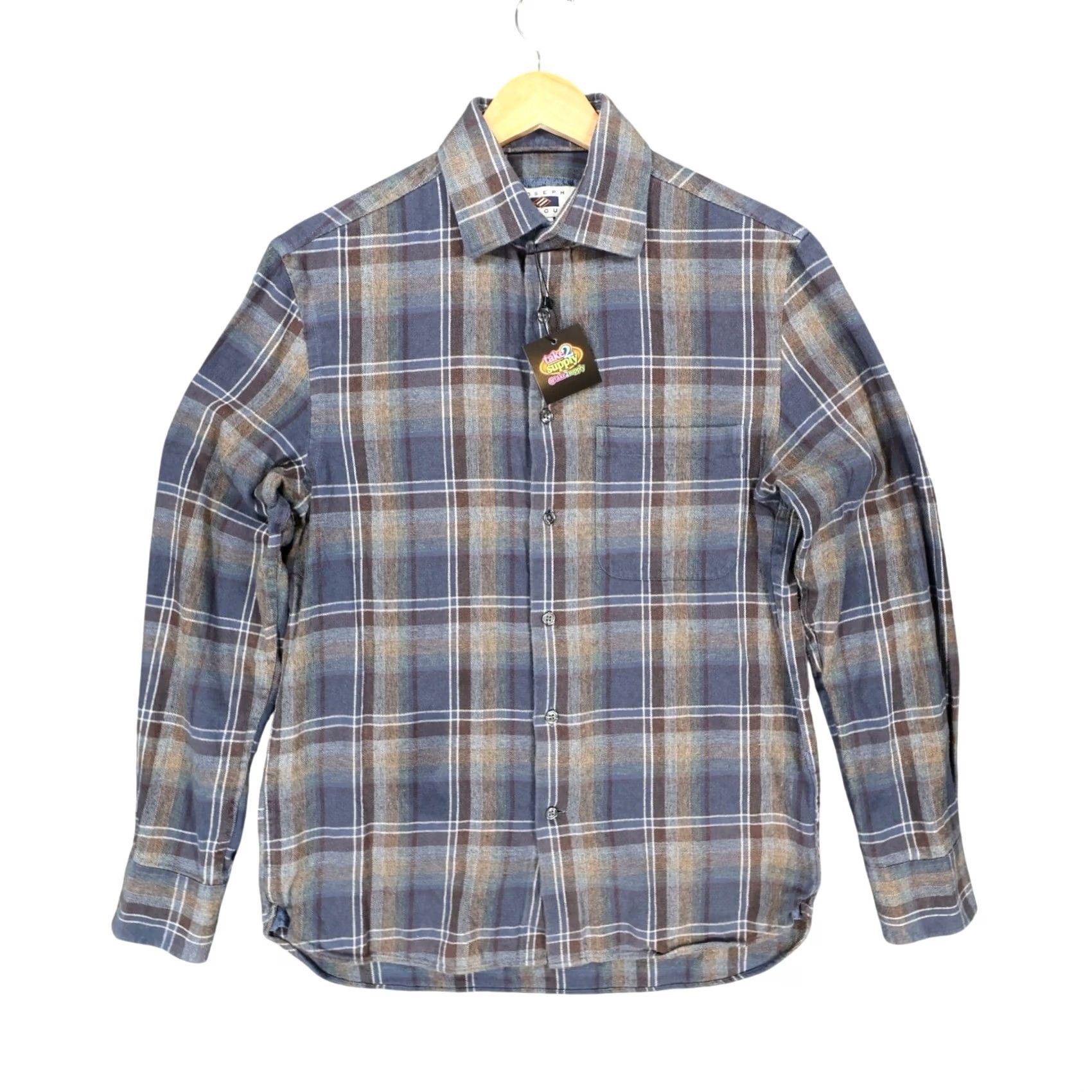 Joseph Abboud Joseph Abboud Button Up Shirt Mens Small Blue Plaid Long Sleeve Cotton Size US S / EU 44-46 / 1 - 2 Thumbnail