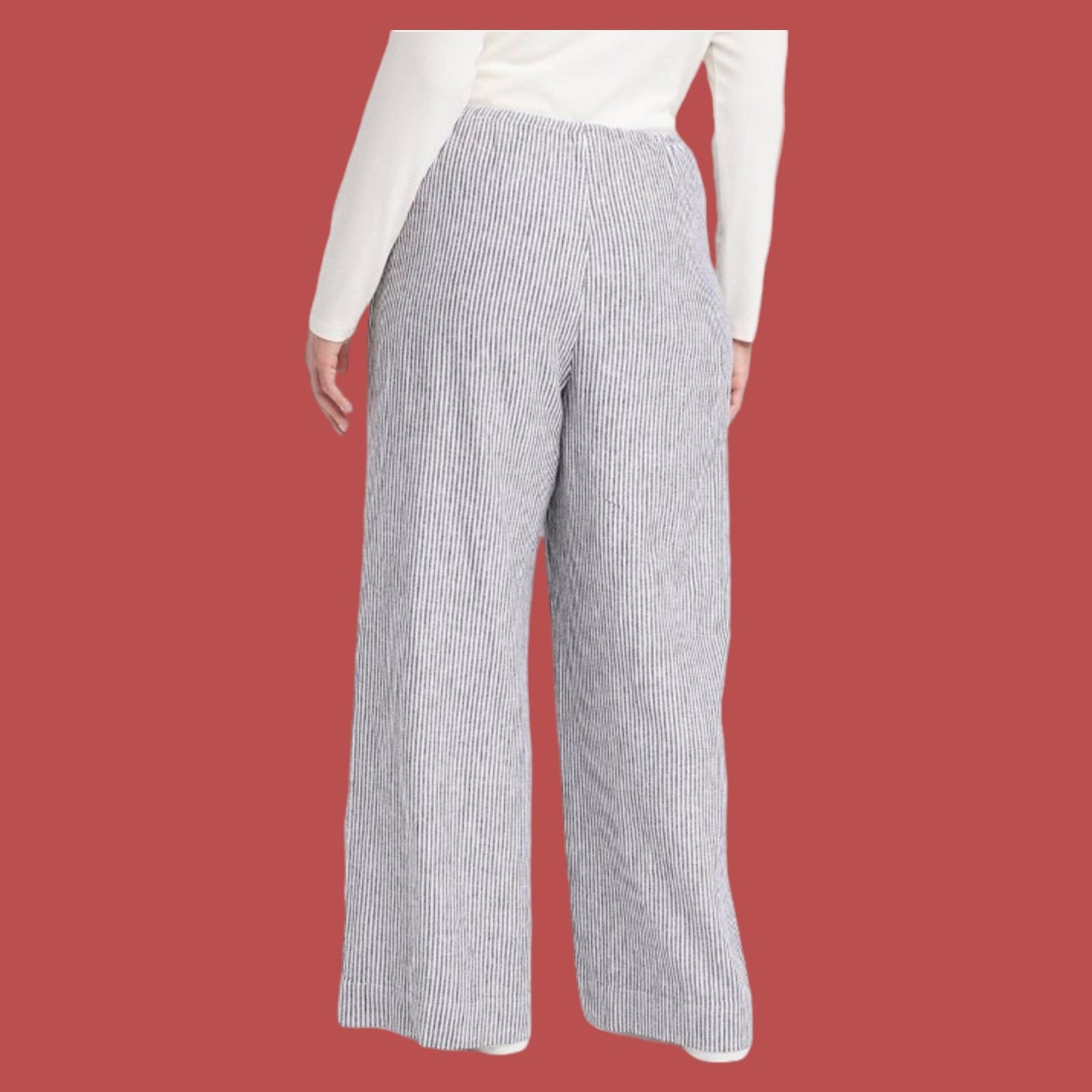 Other A New Day - Women's High-Rise Wide Leg Linen Pants - Black/W Size 38" / US 16 / IT 52 - 3 Thumbnail