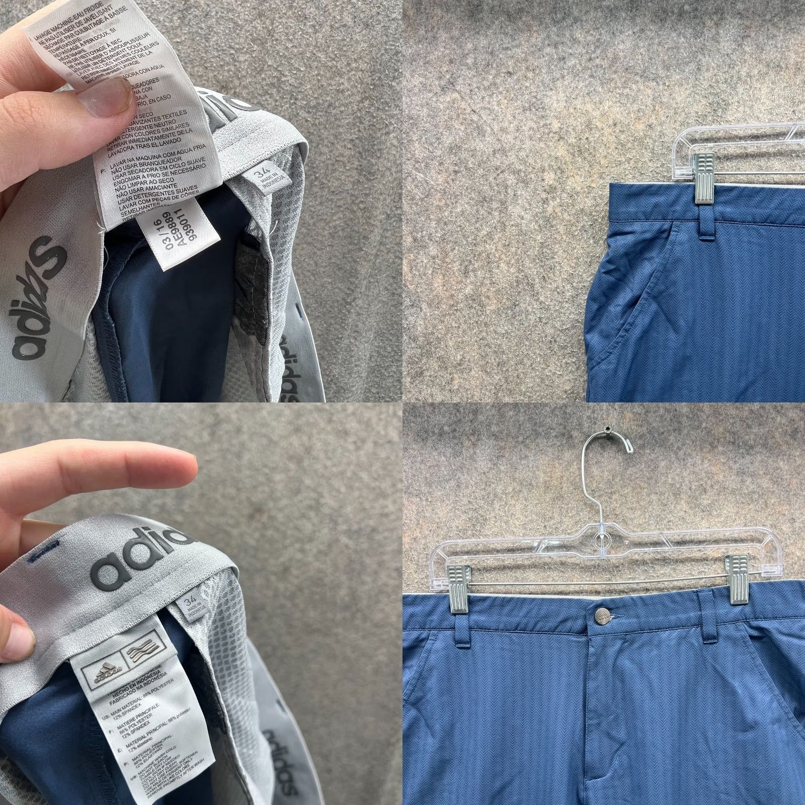Adidas Adidas Shorts Mens 34 Blue Navy Chino Flat Front Golf Athletic Striped 365 Size US 34 / EU 50 - 8 Thumbnail