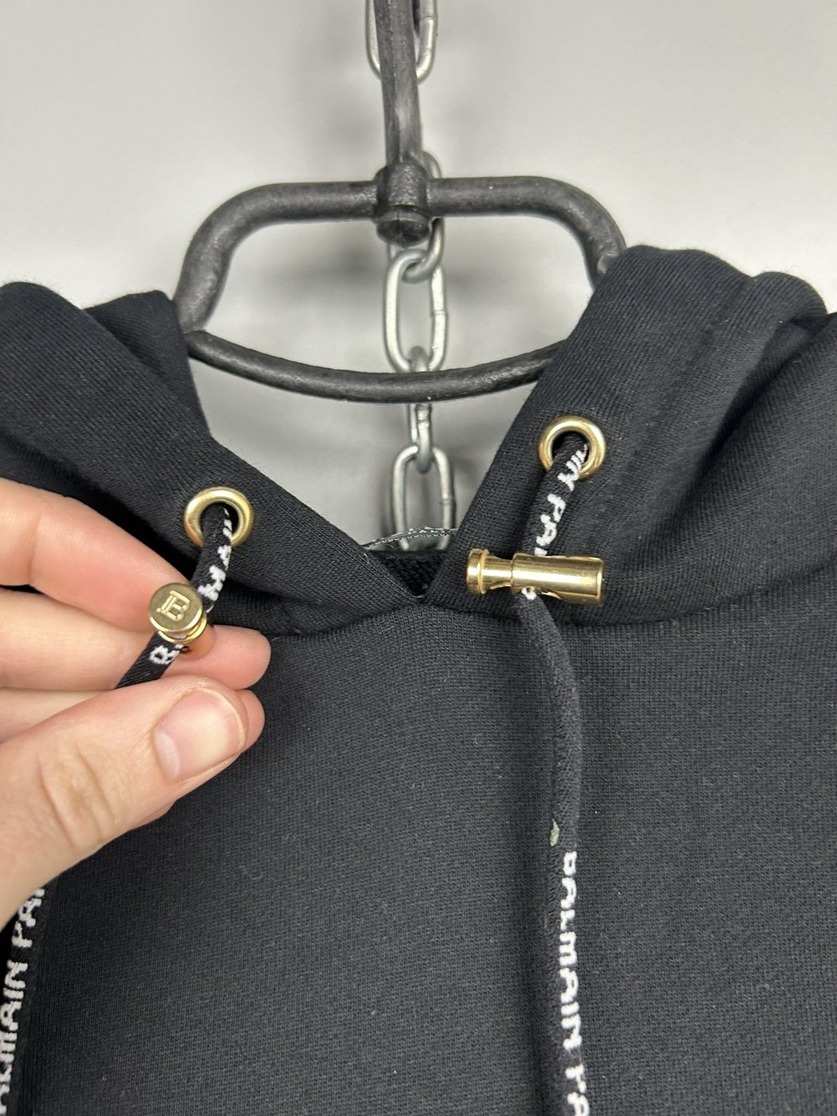 Balmain Balmain Crop Top Hooded Sweatshirt Black Size S / US 4 / IT 40 - 3 Thumbnail