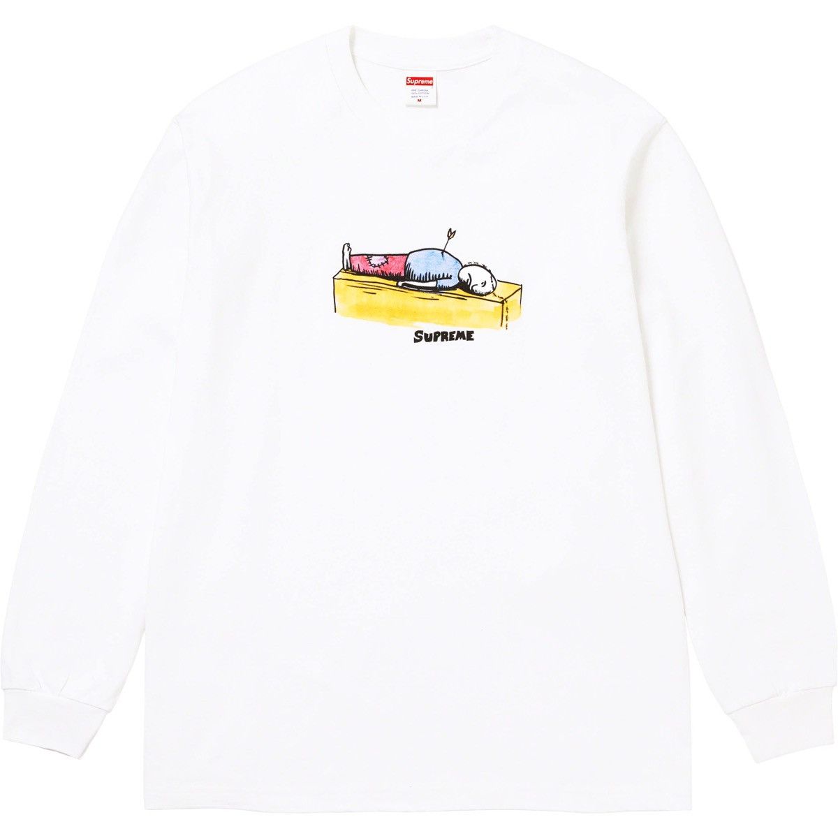 image of Supreme Arrow Long Sleeve Tee in White, Men's (Size XL)