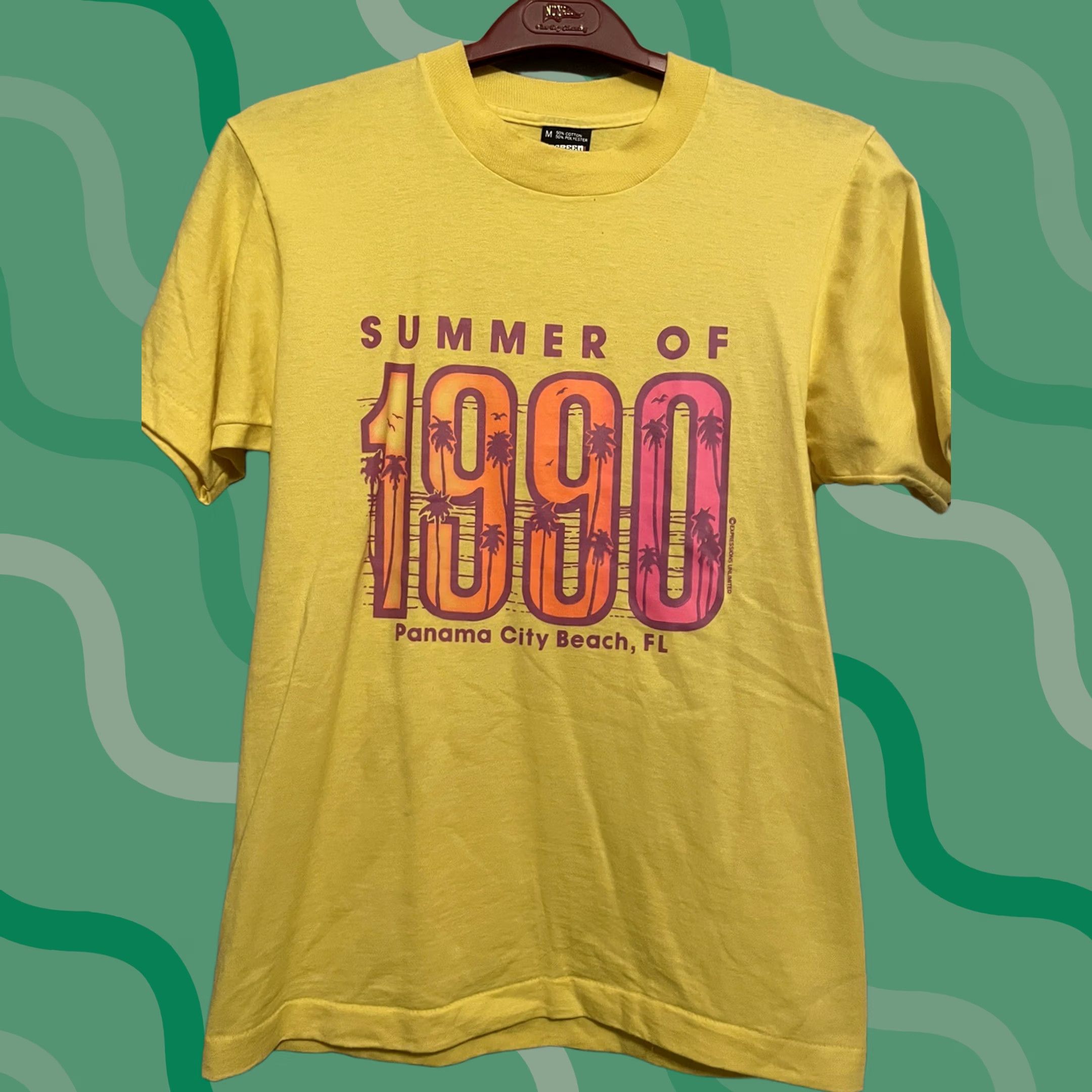 Vintage VINTAGE Panama City Beach Shirt M & M Yellow Size M 1990 Summer Stars T-Shirt Men Boys Size US M / EU 48-50 / 2 - 1 Thumbnail