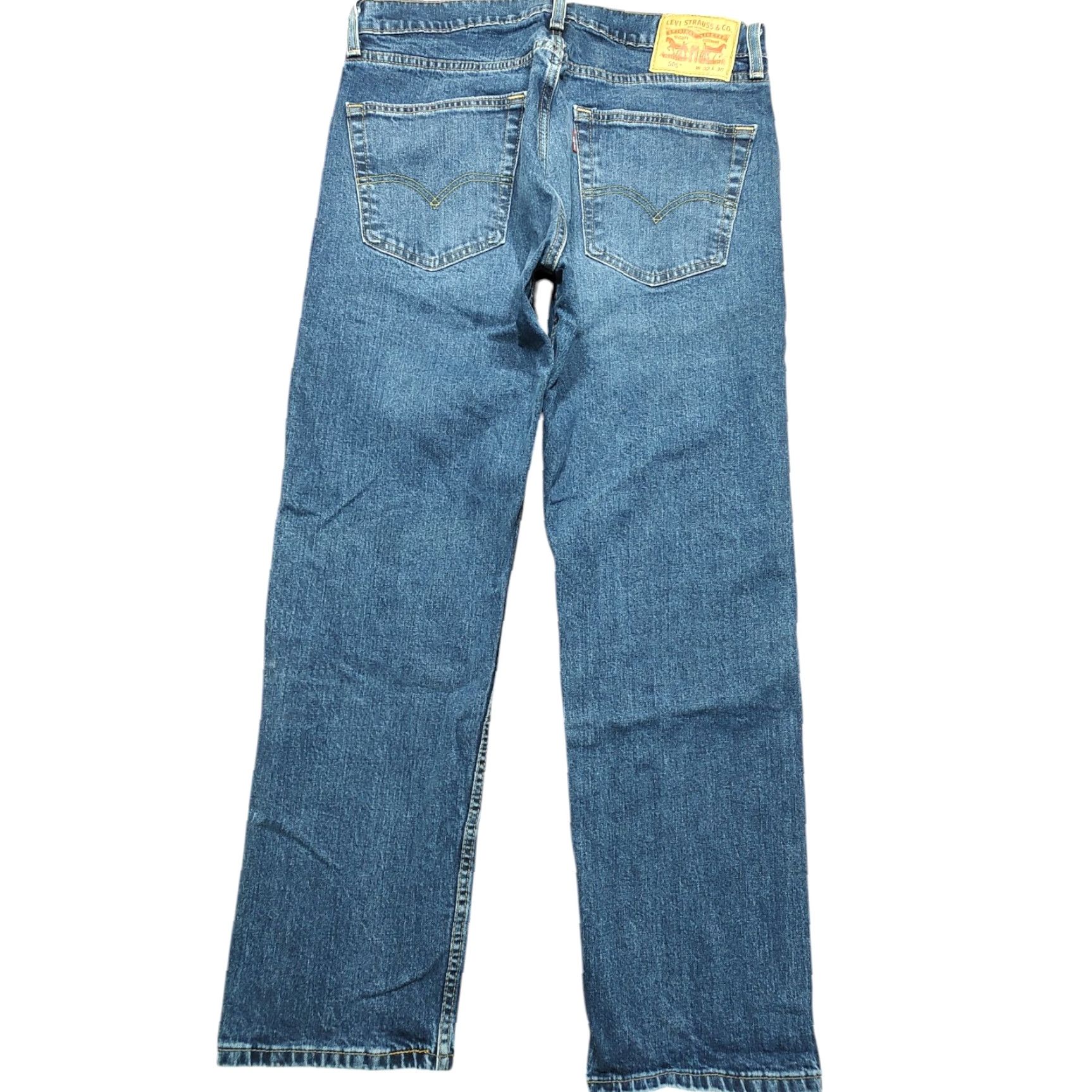 Levi's Levi's 505 Jeans Mens Regular Straight Blue Denim 32x30 5-Pocket Zip Belt Loops Machine Washable Vintage: No Size US 32 / EU 48 - 2 Thumbnail