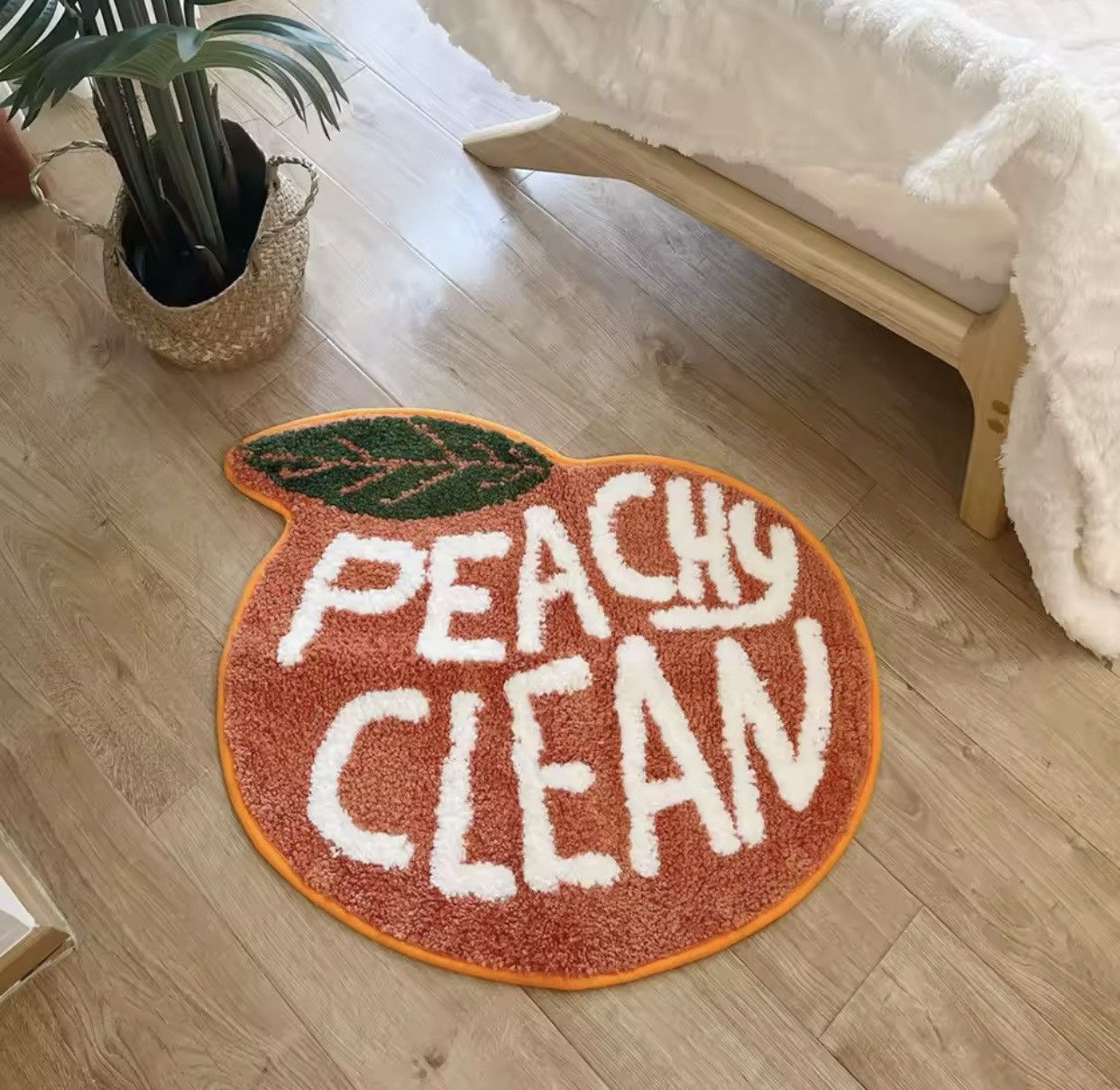 Japanese Brand Peach Tufted Rug Kawaii Carpet Size ONE SIZE - 6 Thumbnail