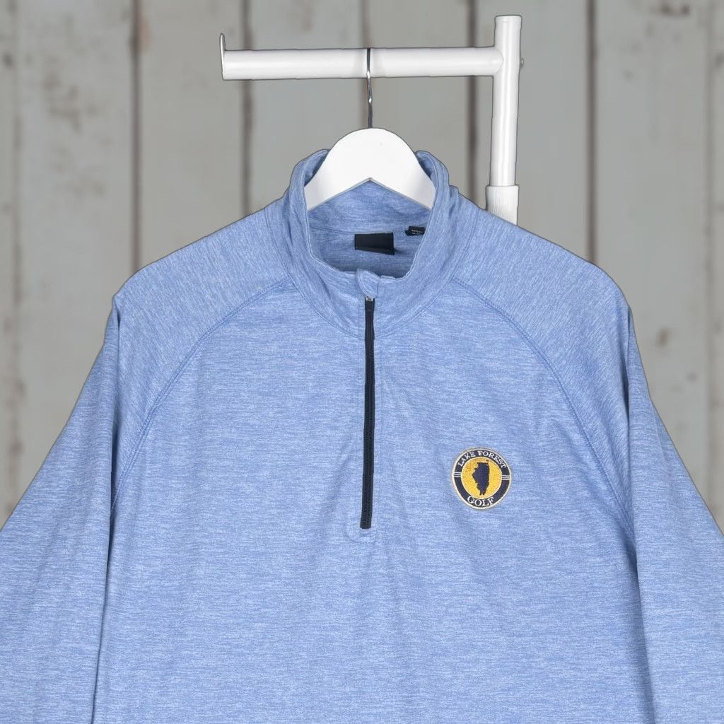 DUNNING GOLF Quarter Zip Sweater 1/4 Blue - Men's Medium - LAKE FOREST GOLF CLUB - Light Blue - Golf - Casual - Men