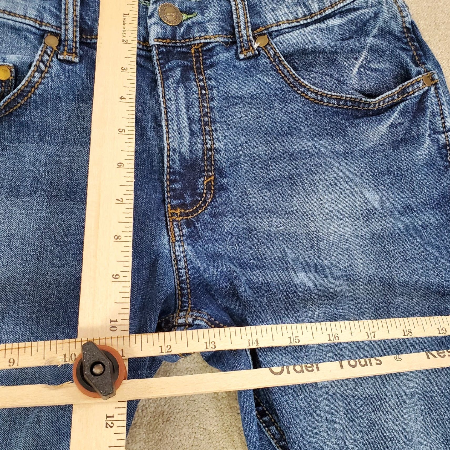 Wrangler Wrangler Retro Jeans Mens 30x29 Blue Slim Straight Leg Dark Wash Denim Cotton Logo Western Cowboys Southwestern Size US 30 / EU 46 - 3 Thumbnail