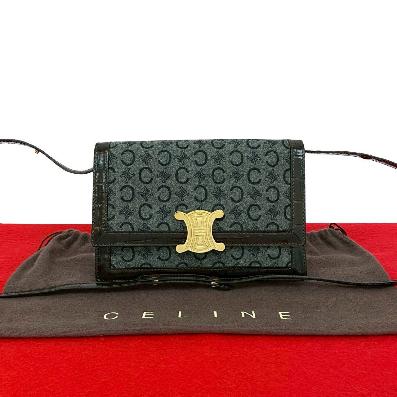 Celine Celine Celine C Macadam Wool Leather Shoulder Bag Leather Shoulder Bag DUTY FREE for USA Size ONE SIZE - 1 Thumbnail