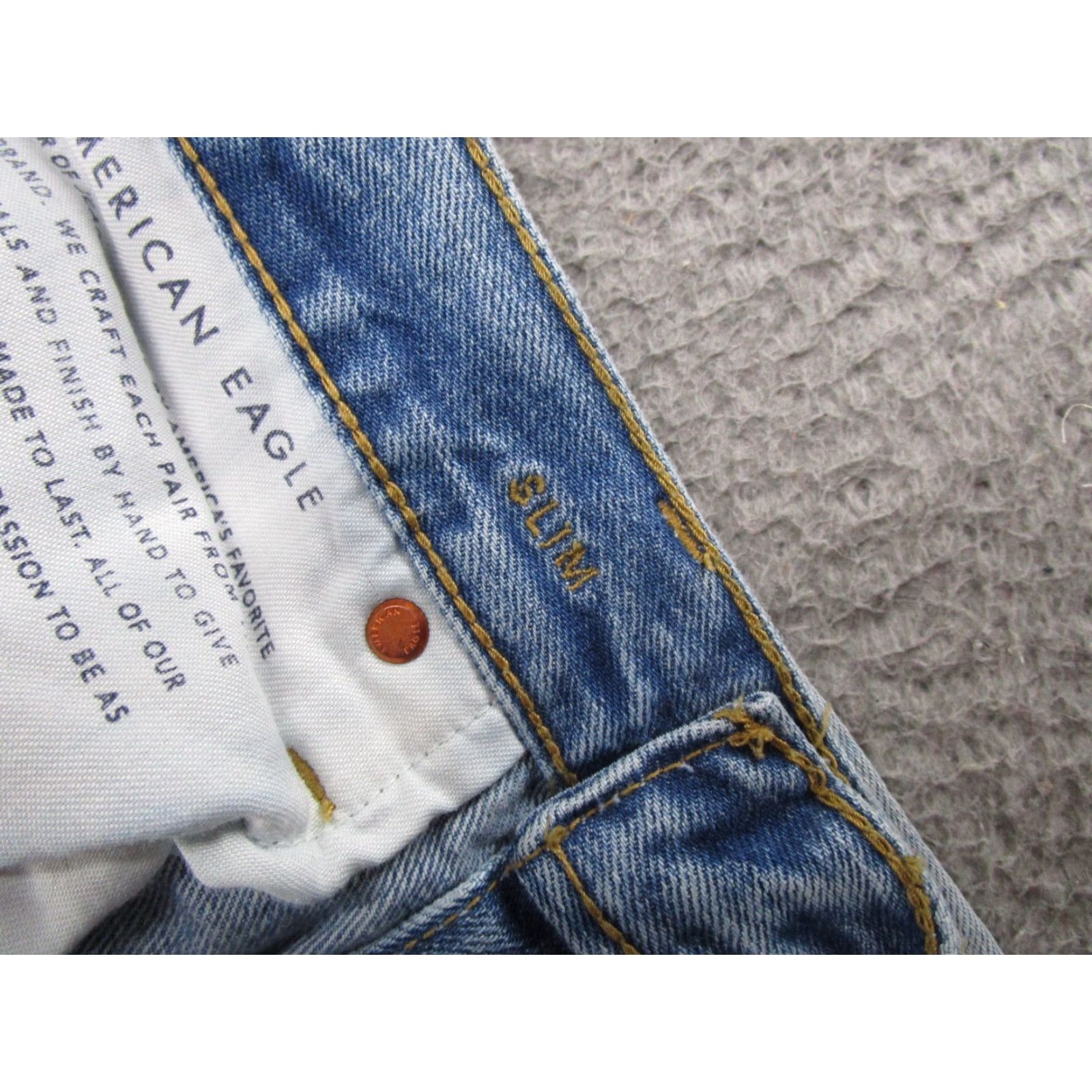 American Eagle Outfitters American Eagle Outfitters Jeans Men Slim Straight Distressed 32x32 Blue Denim Cotton 5-Pocket Logo Inseam 32 Regular Size 32 Vintage: No Size US 32 / EU 48 - 5 Thumbnail