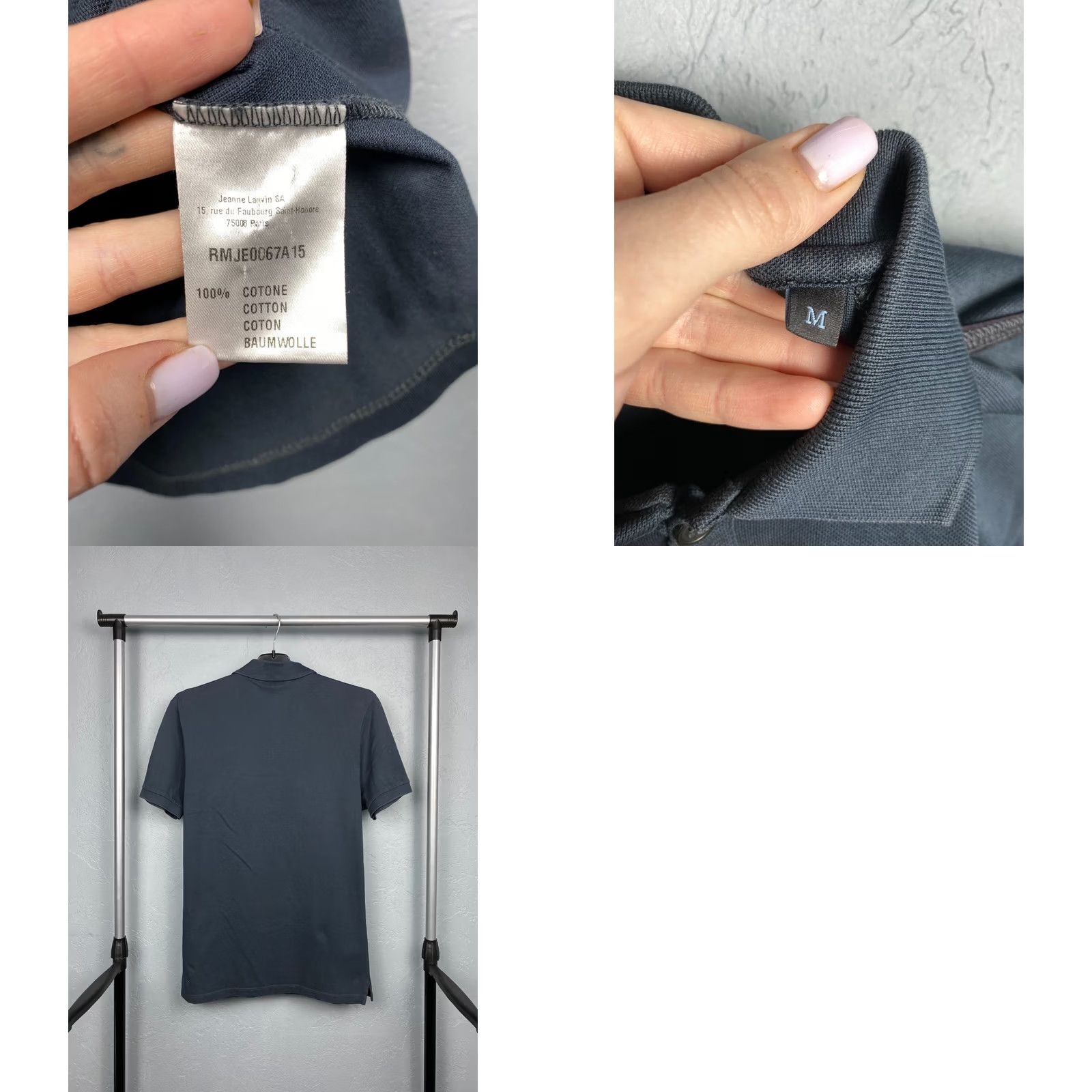Lanvin Lanvin Mens Polo Shirt Size M Blue Vintage Solid Short Sleeve Polo Mens Size US M / EU 48-50 / 2 - 8 Thumbnail